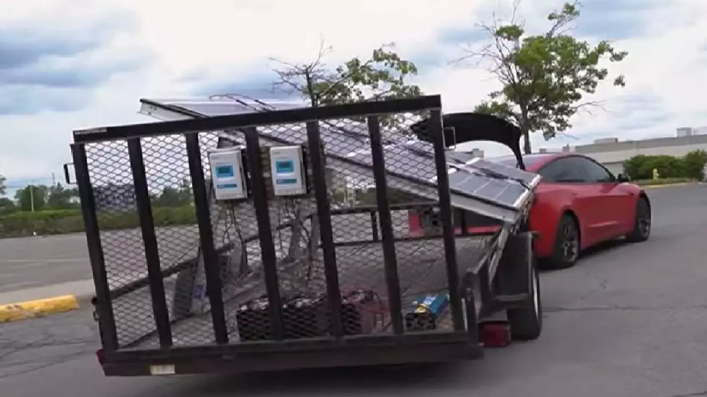 Tesla owner uses genius method to make sure his car never runs out of charge