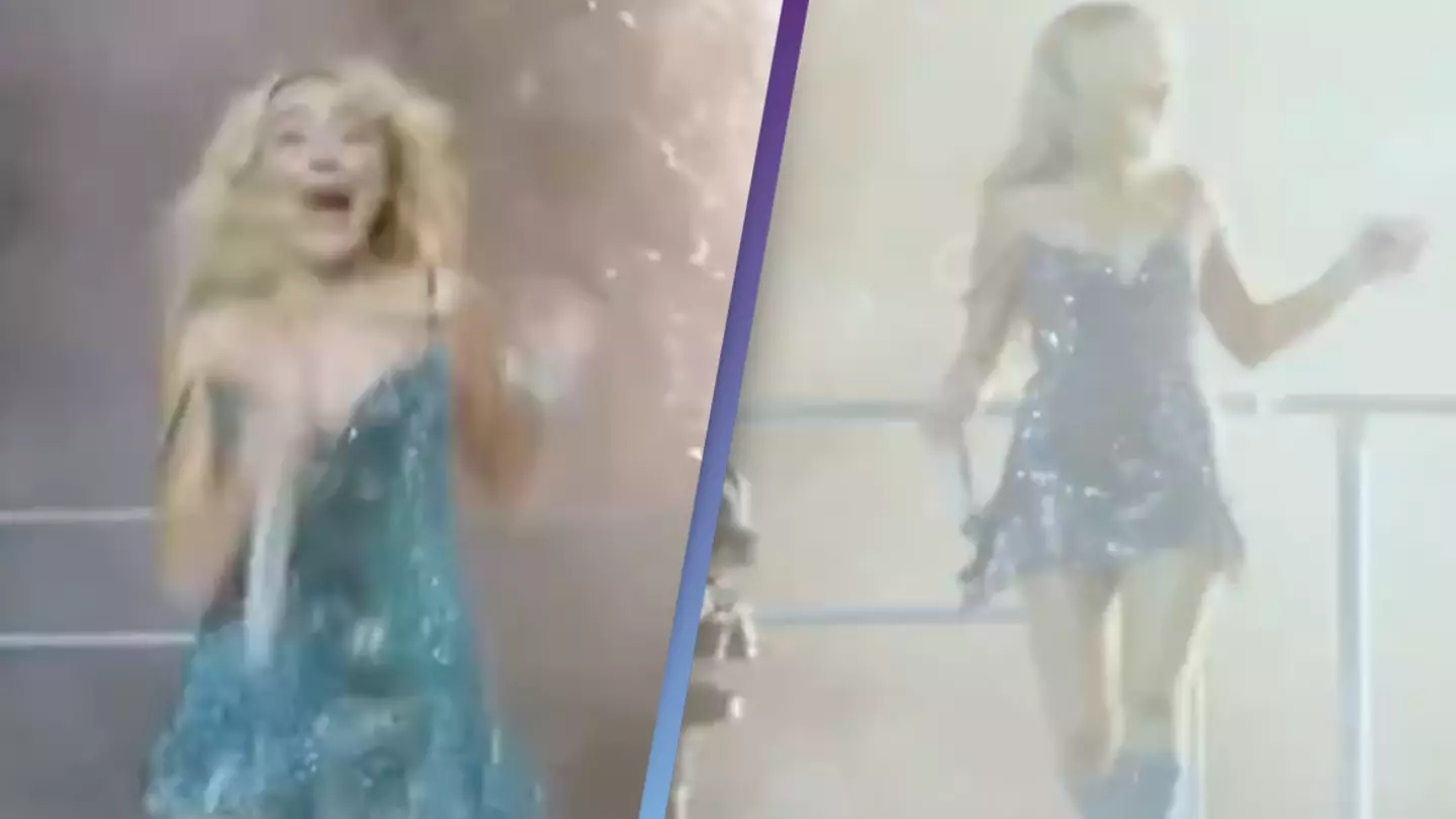 Shocking moment Sabrina Carpenter is almost hit by firework mid-performance