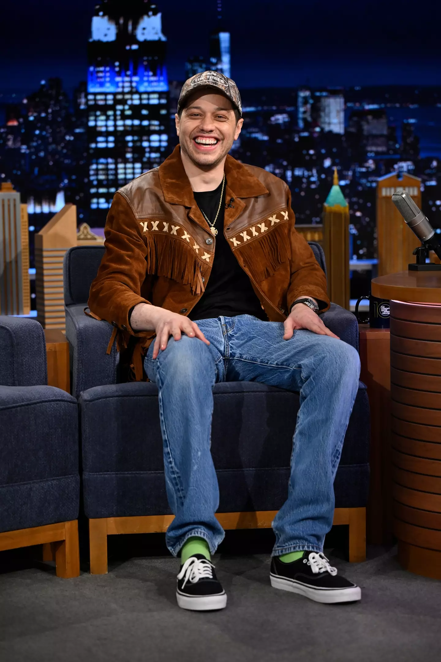 Davidson chatted to Jimmy Fallon about removing his 200 tattoos (Todd Owyoung/NBC via Getty Images)