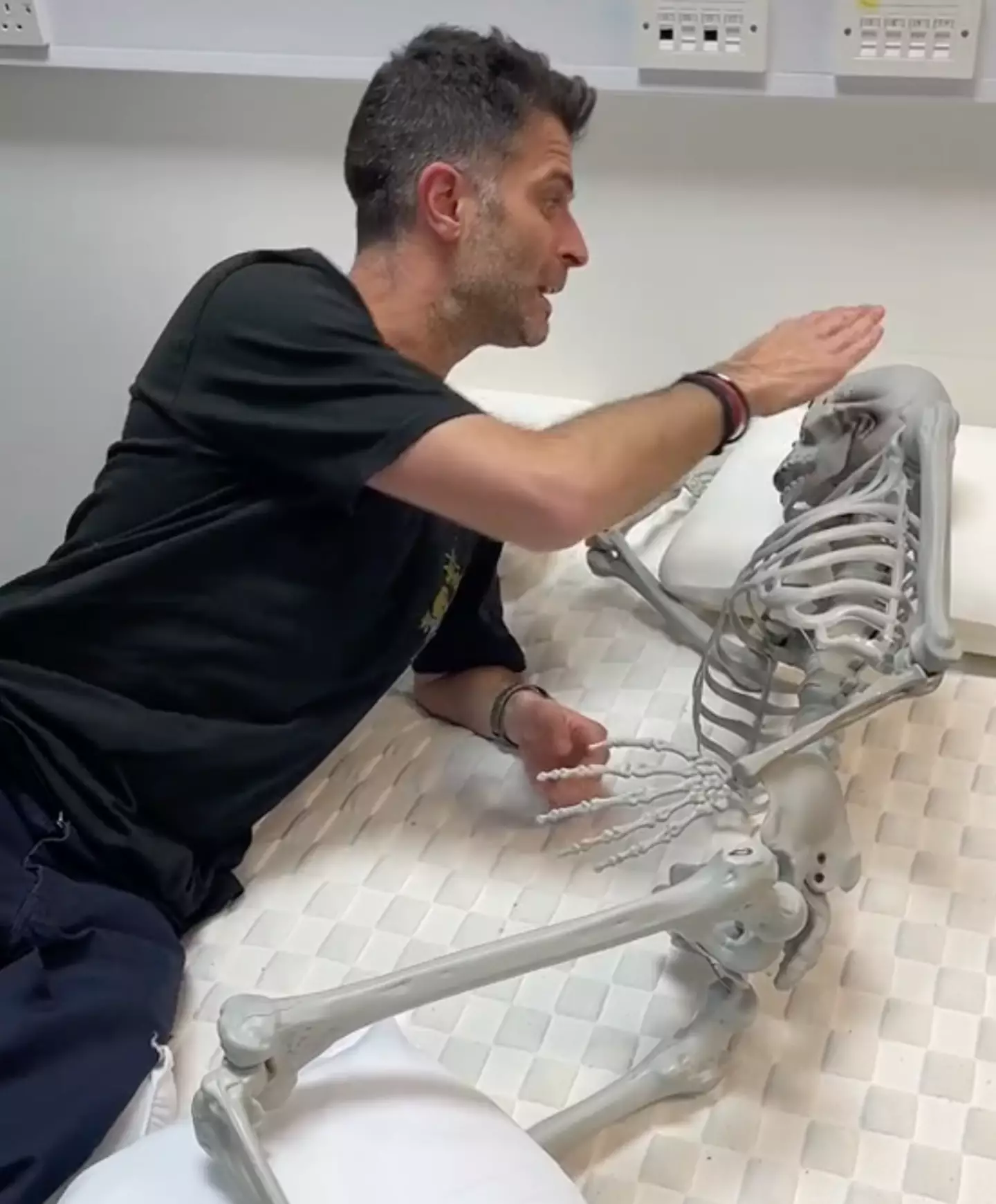 Levitex explained how the second position is great for taking pressure of the spine.
