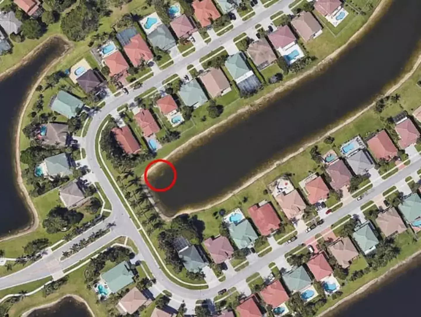 The car submerged in the water.