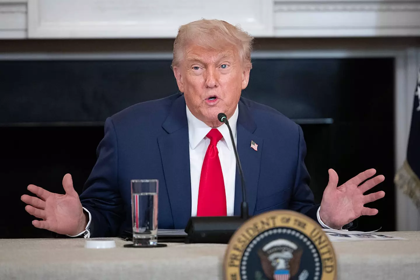 President Donald Trump issued a grave warning to Iran (Tom Brenner For The Washington Post via Getty Images)