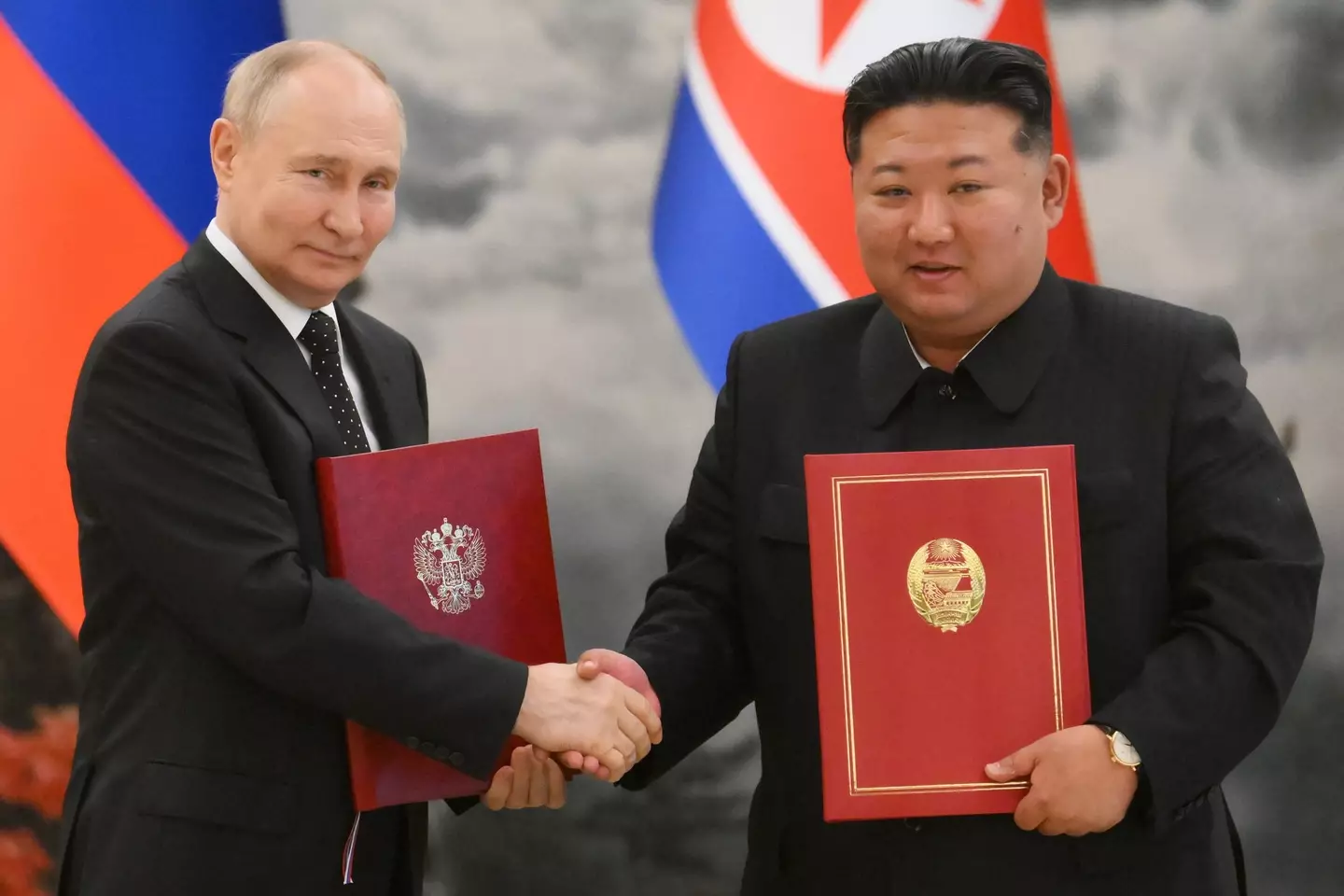 Kim Jong Un has already strengthened ties with Russia's Vladimir Putin (KRISTINA KORMILITSYNA/POOL/AFP via Getty Images)