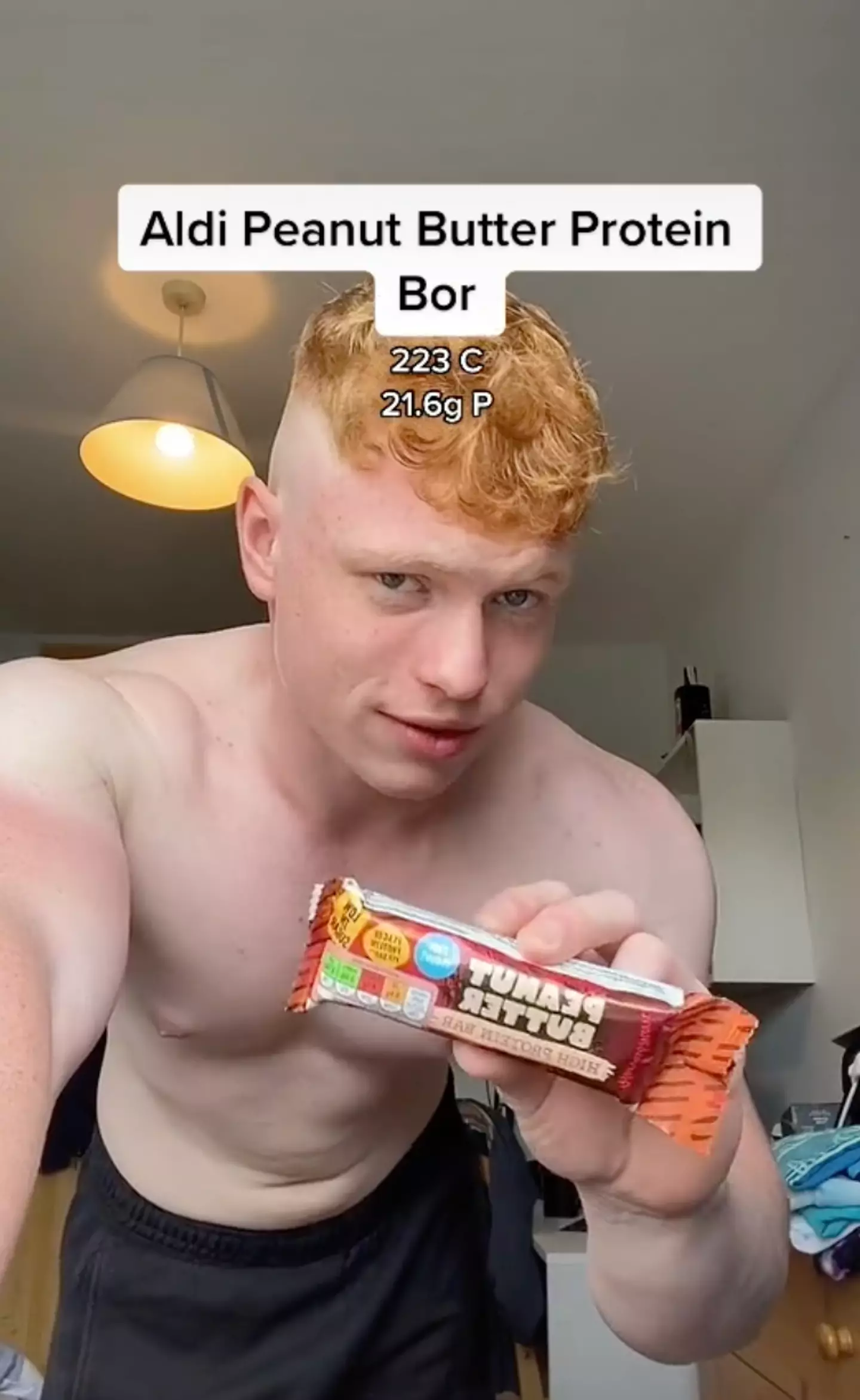 Here's James with one of his Protein Bors.