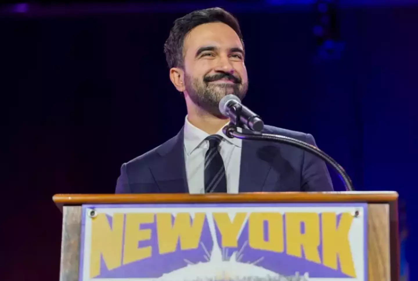 Mamdani said in his acceptance speech he refuses to apologize for being Muslim (Stephani Spindel/VIEWpress)