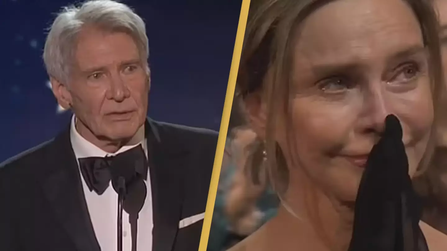 Harrison Ford in tears as he pays tribute to wife Calista Flockhart after accepting Critics Choice Award