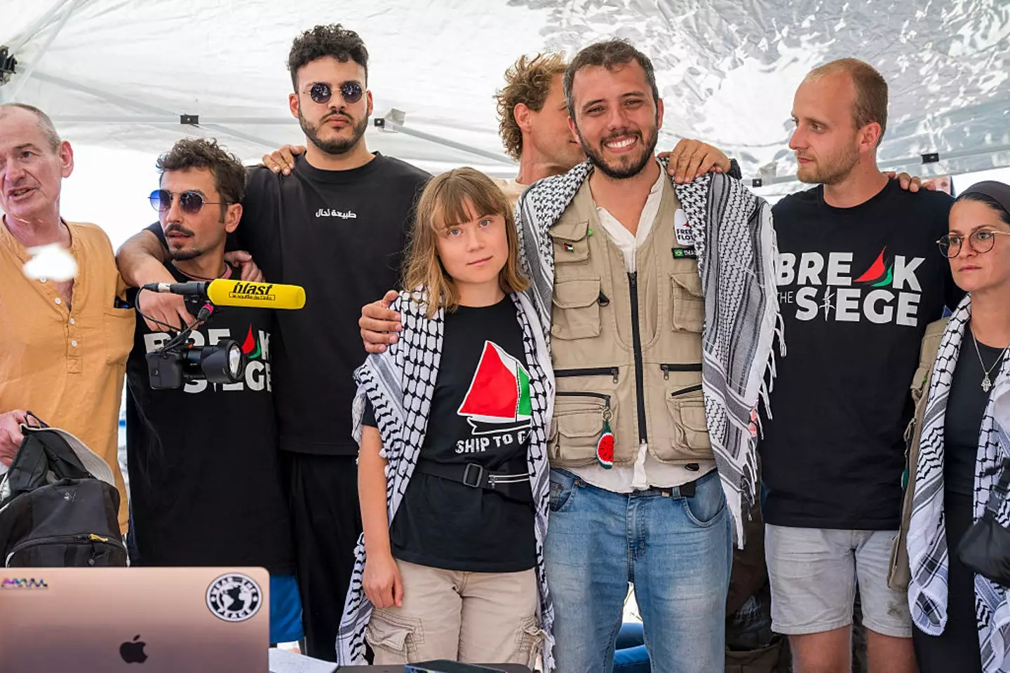 Greta Thunberg claimed in a video that she had been 'kidnapped' by Israeli forces (Fabrizio Villa/Getty Images)