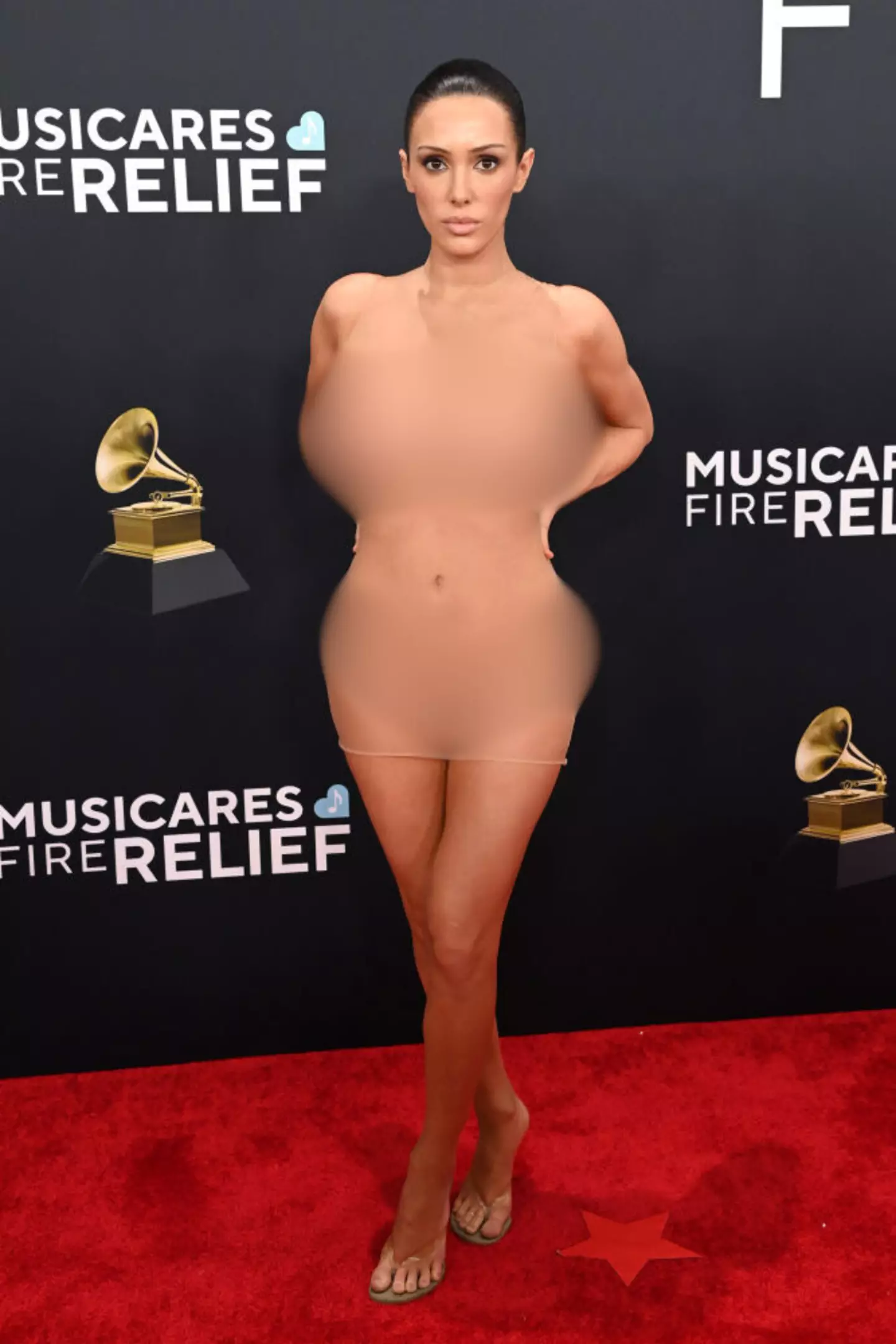 Censori's uncensored outfit sparked outrage online (Jon Kopaloff/WireImage)