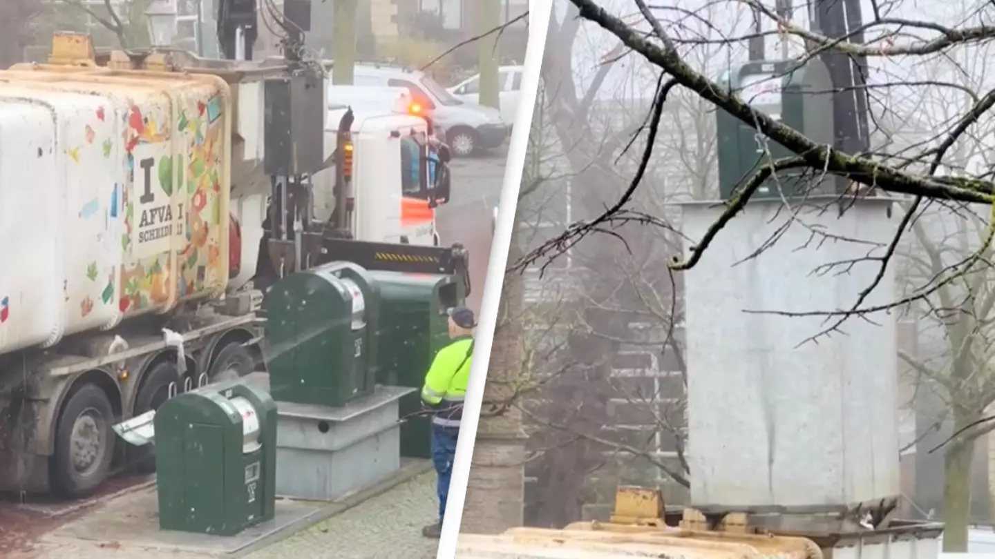 People stunned after seeing how garbage actually gets collected from public trash cans