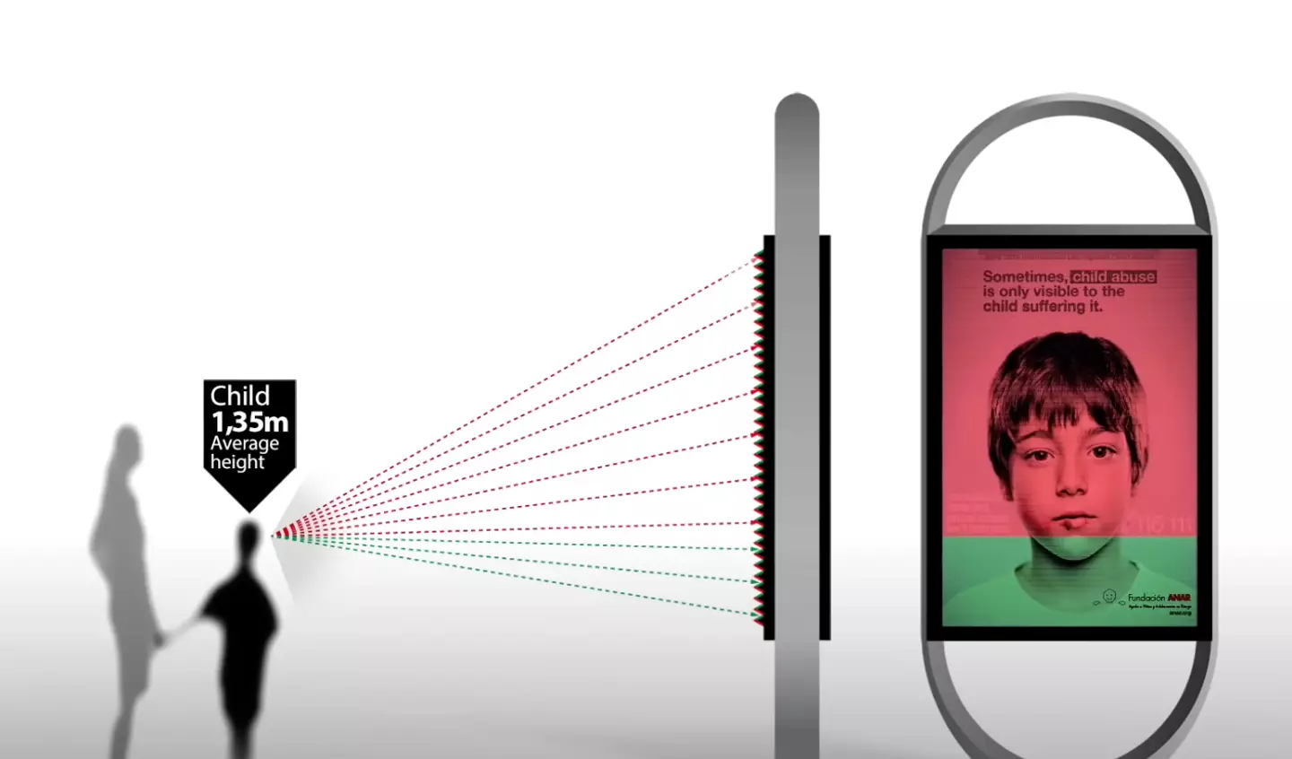 The advert contains two messages, one hidden and directed towards children.