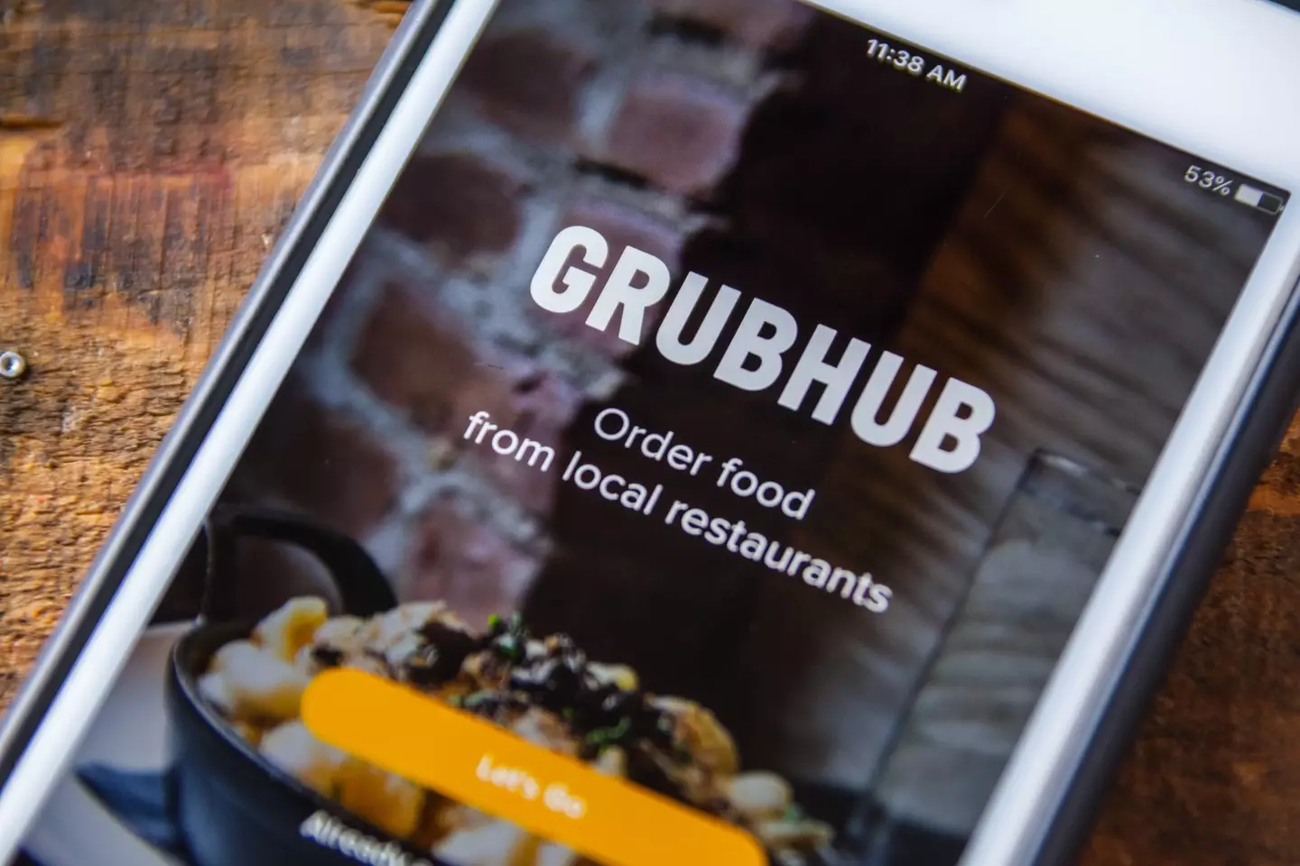 The woman was able to call for help using the Grubhub app.