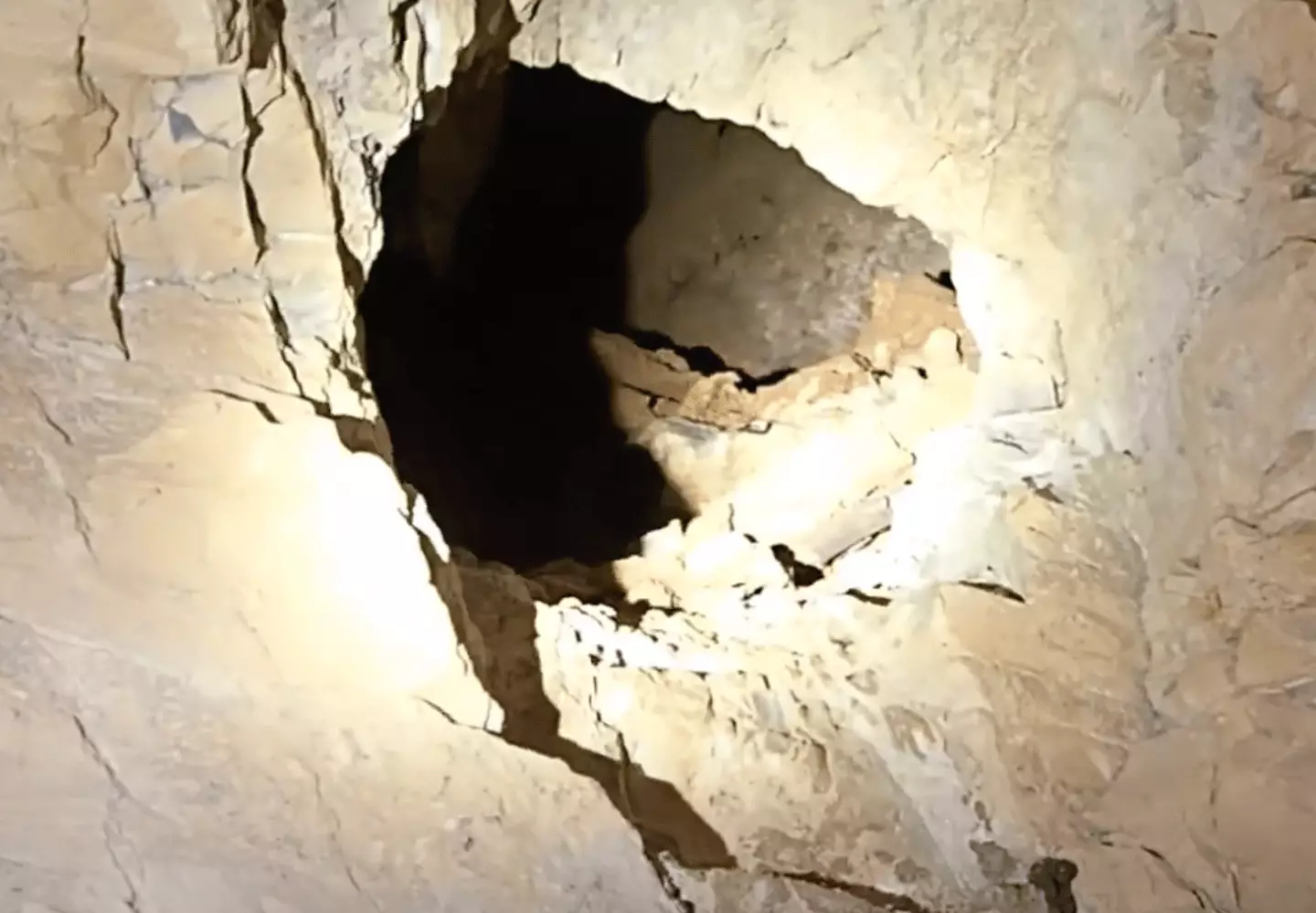 The explorer suggested sacrifices may have been made in the cave. (YouTube/ Aquachigger)