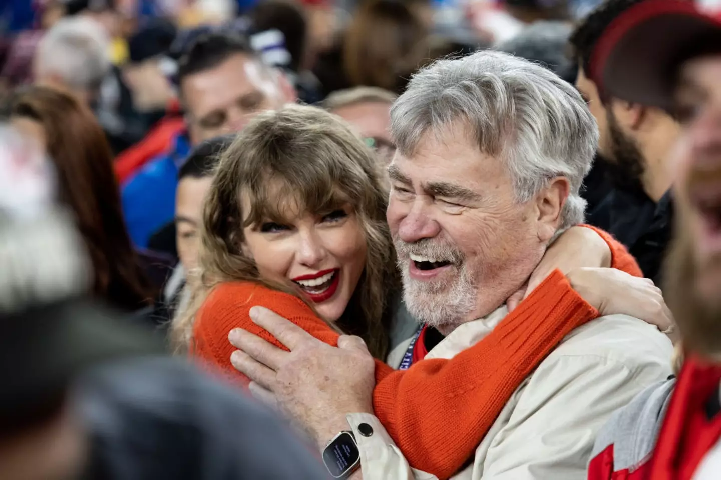 Ed Kelce pictured with Taylor Swift at the 2024 Super Bowl (Kara Durrette/Getty Images)