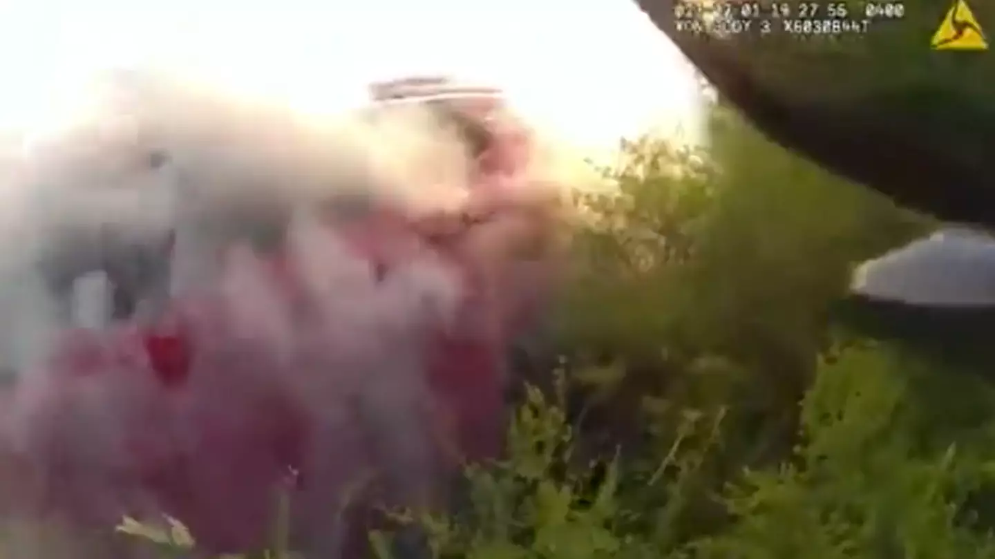 The motorist’s car had veered off a highway.