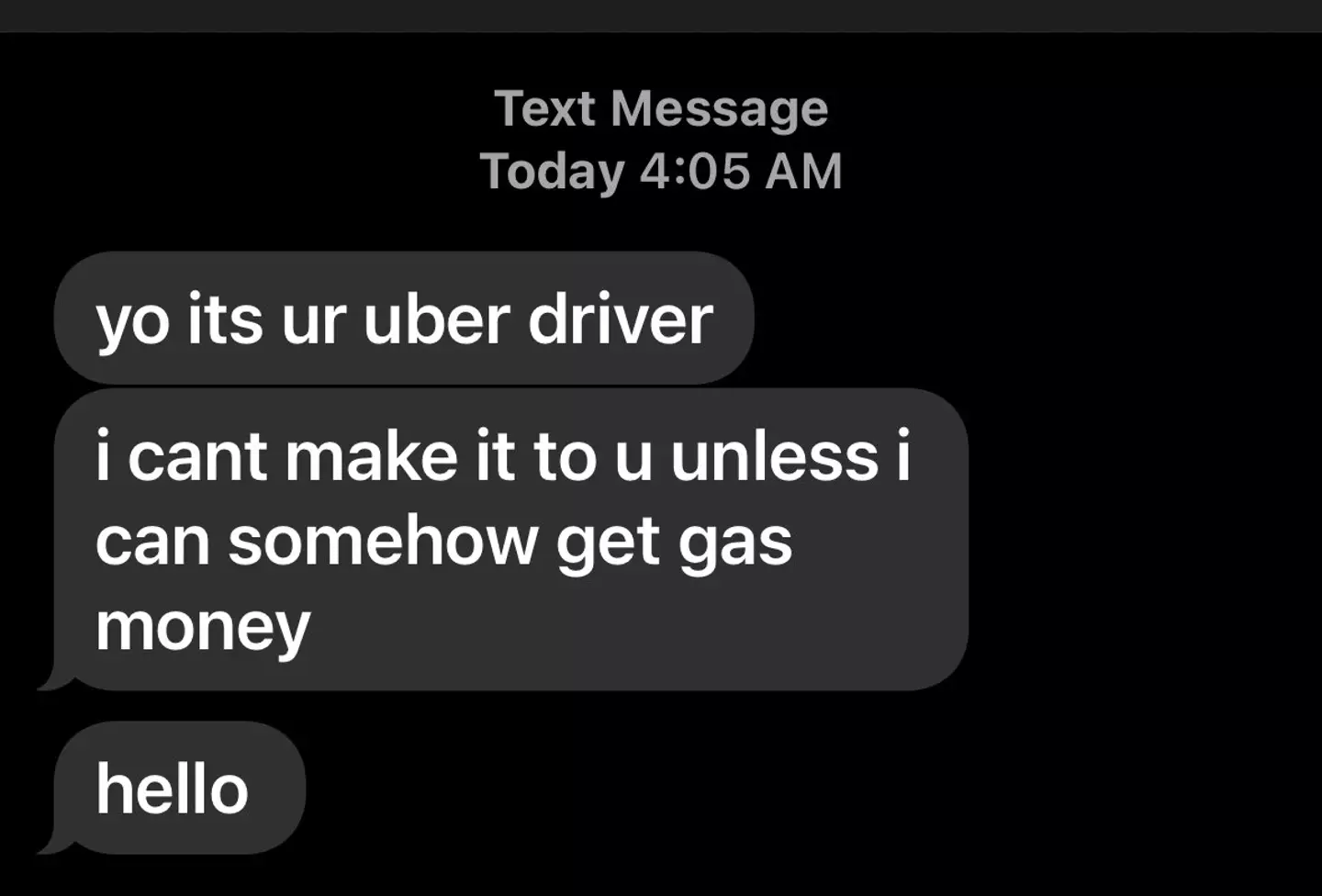 An Uber Eats driver has divided the crowd after asking a customer for gas money.