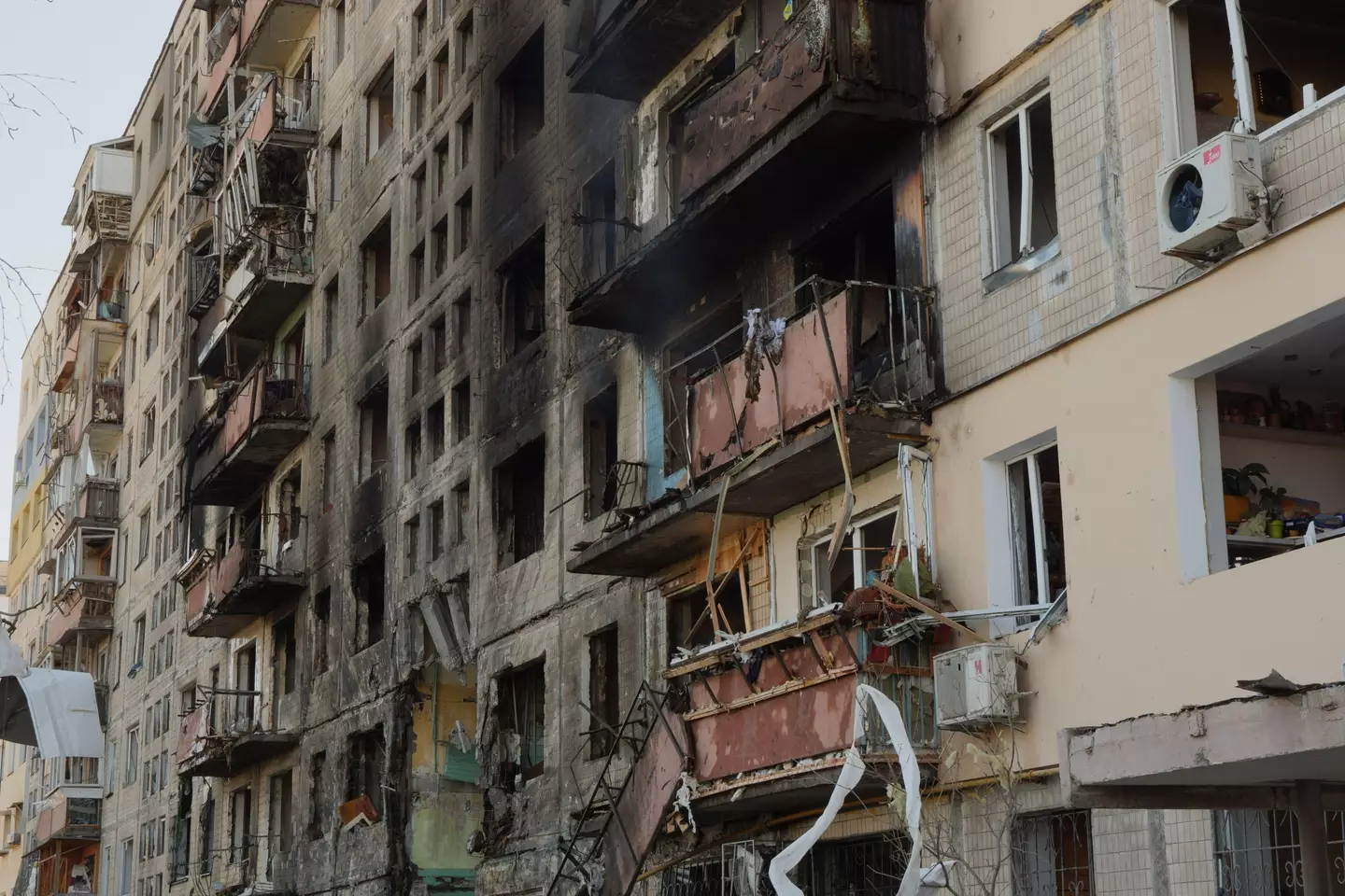 Housing blocks and hospitals in Ukraine have been targeted by Russian forces.