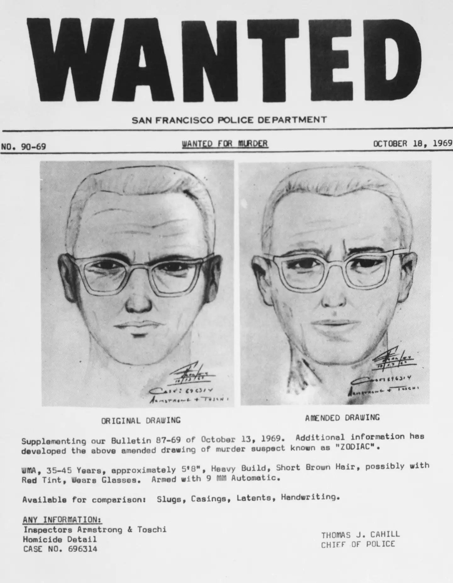 The Zodiac Killer's identity still remains a mystery to this day.
