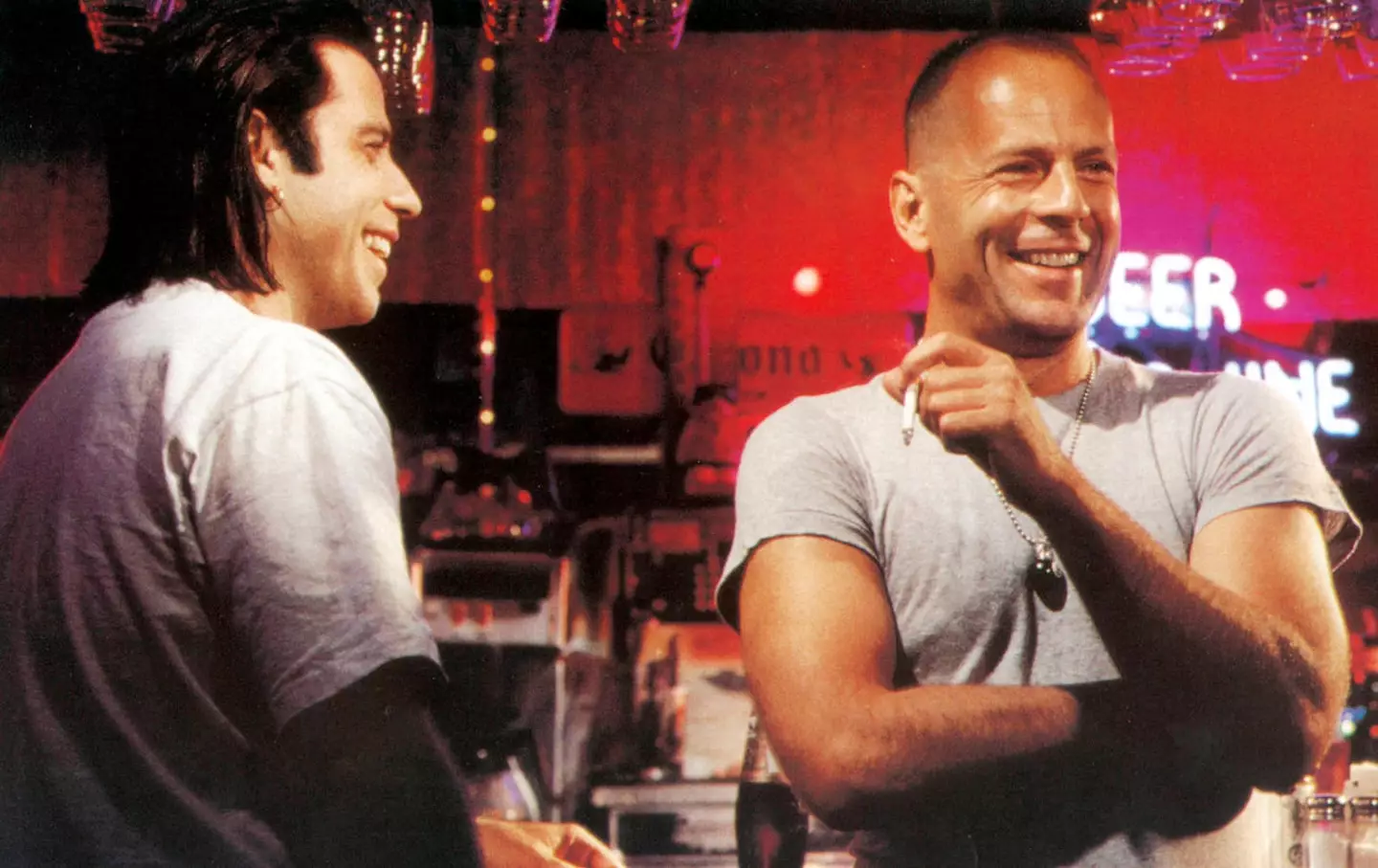 John Travolta and Bruce Willis starred in 1994's Pulp Fiction. Collection Christophel / Alamy Stock Photo