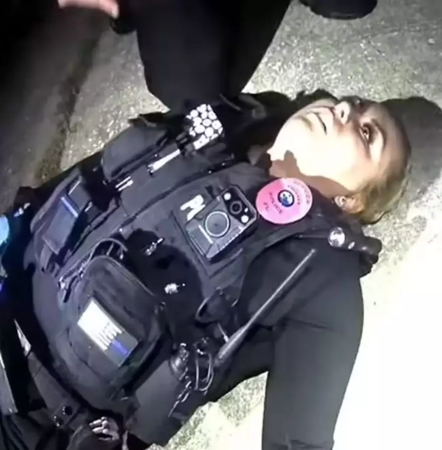 Shocking police bodycam footage shows the moment an officer 'overdoses' on fentanyl during a routine traffic stop.