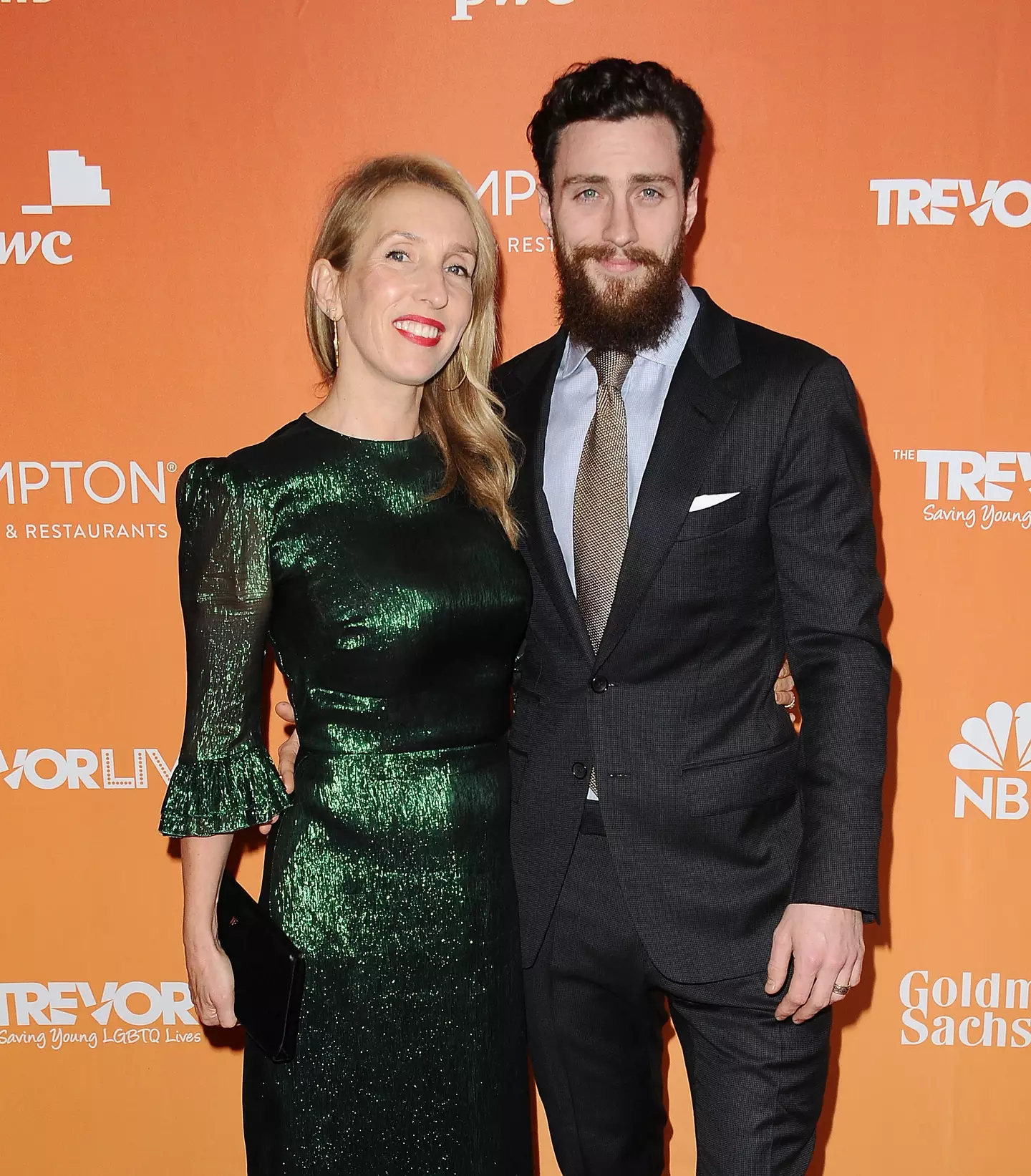 Aaron Taylor-Johnson with his wife Sam.