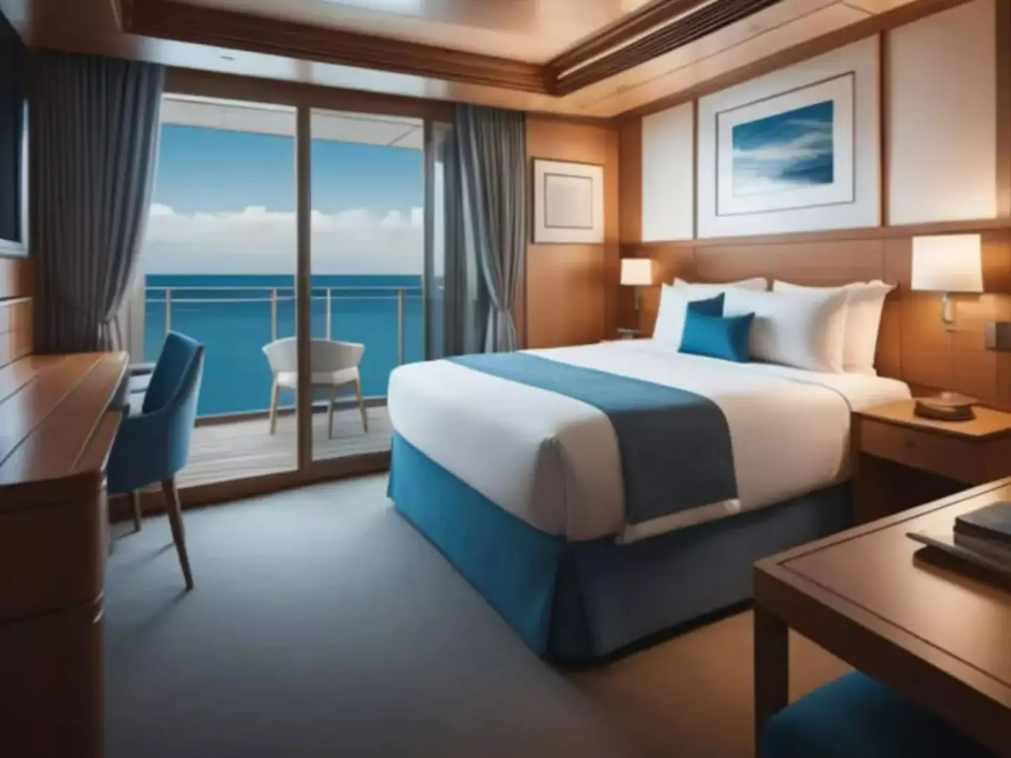 There are also cabins with a balcony over the sea.