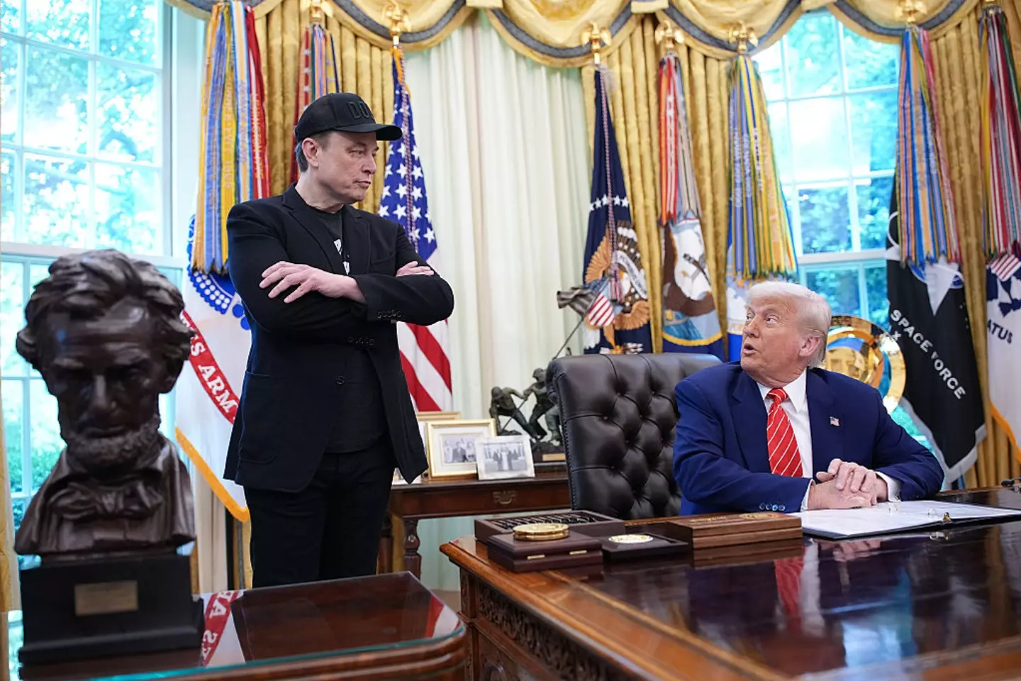 Donald Trump and Elon Musk have been feuding (Kevin Dietsch/Getty Images)
