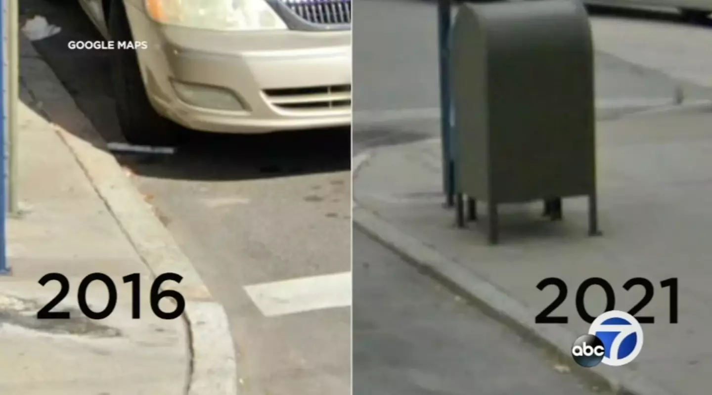 The news outlet compared Google Maps images to show just how much the paint had faded.