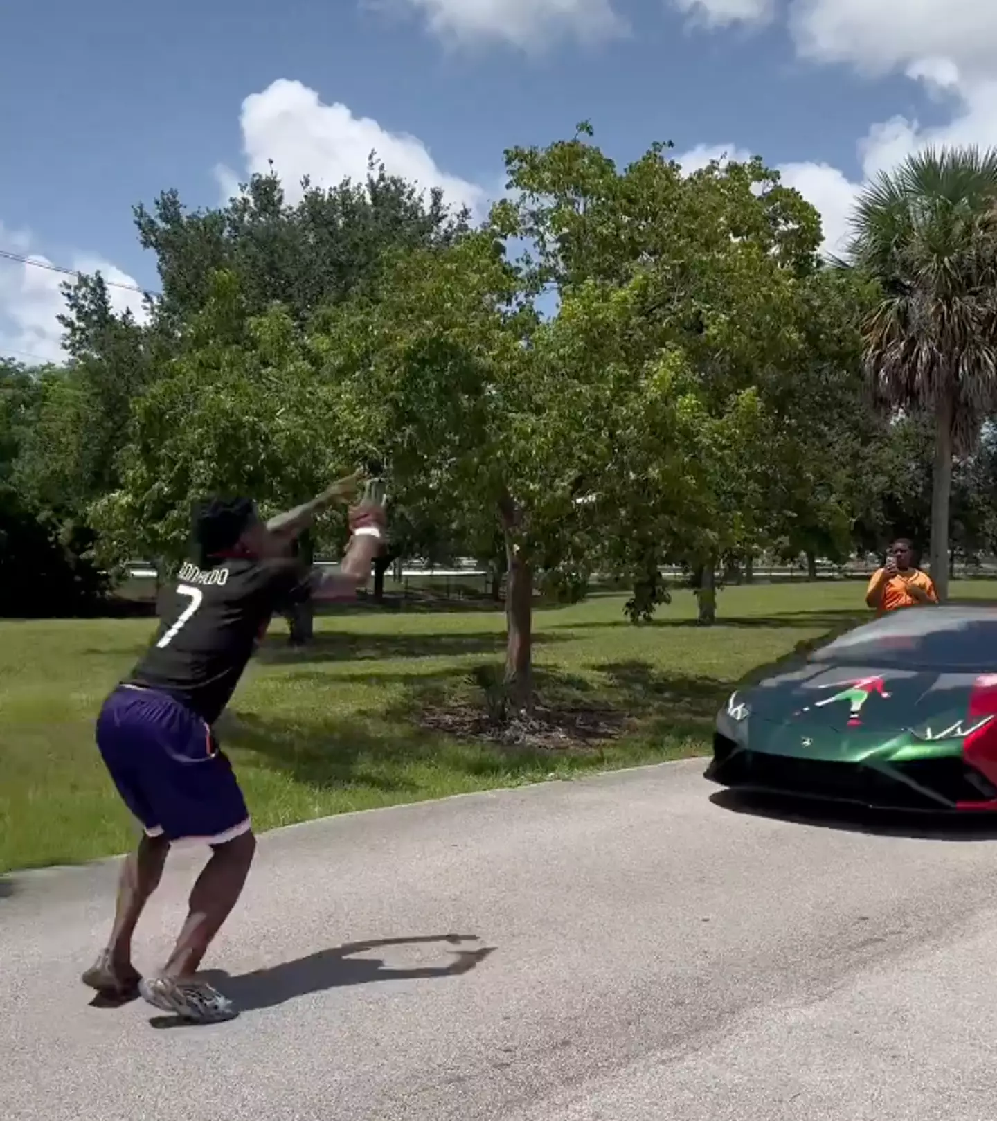 YouTuber IShowSpeed shared a video of him jumping over a car (X/@ishowspeedsui)