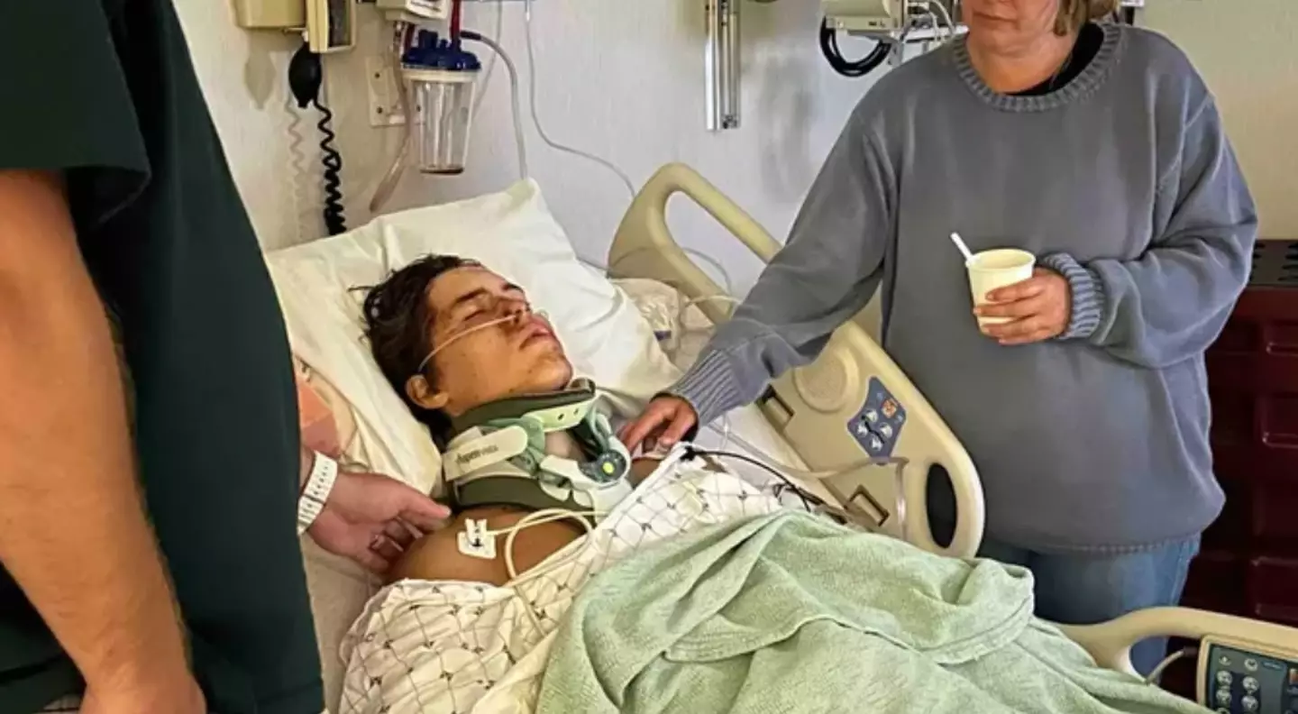 Caleb Coffee survived a fall from a cliff but has been seriously injured.