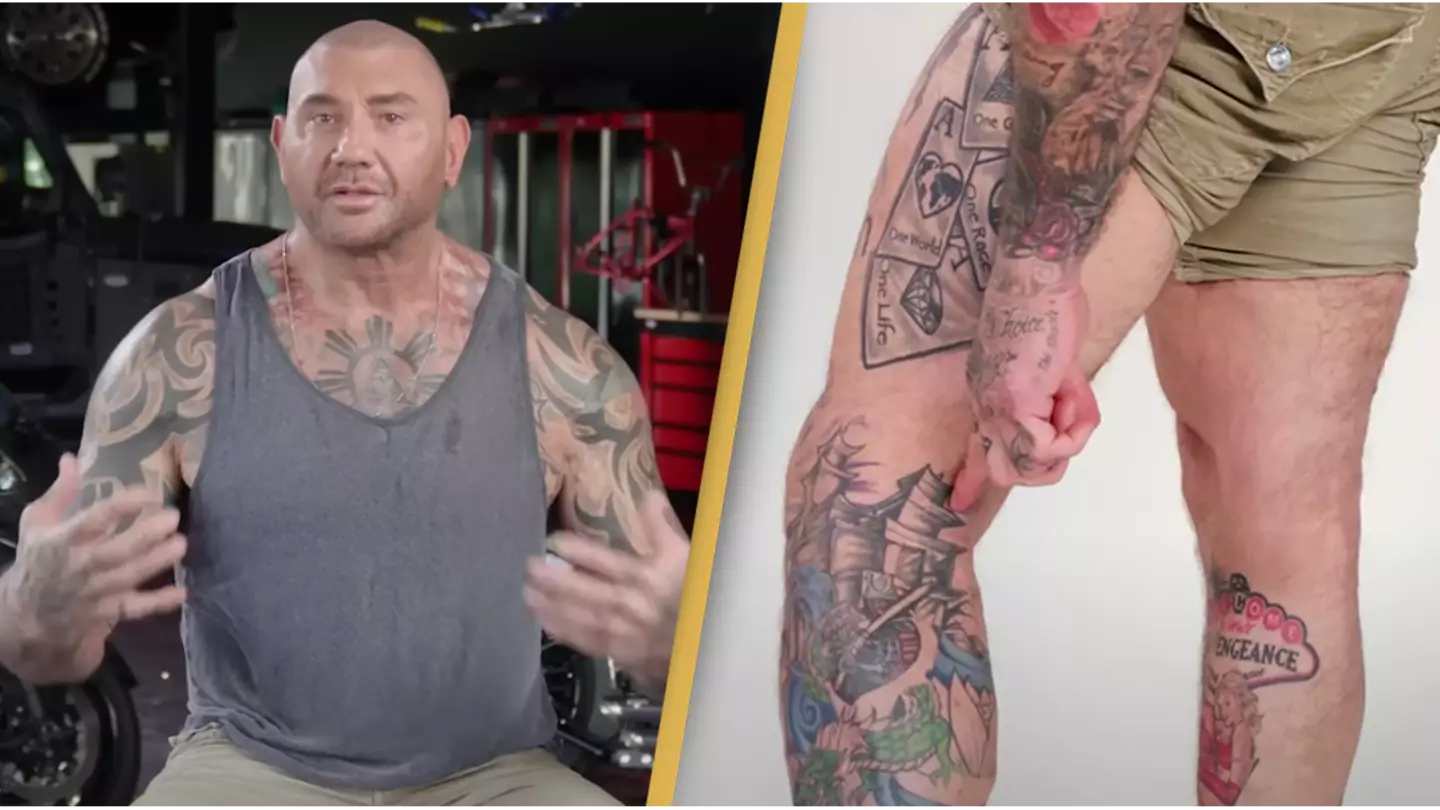 Dave Bautista breaks down all the tattoos he has on his body