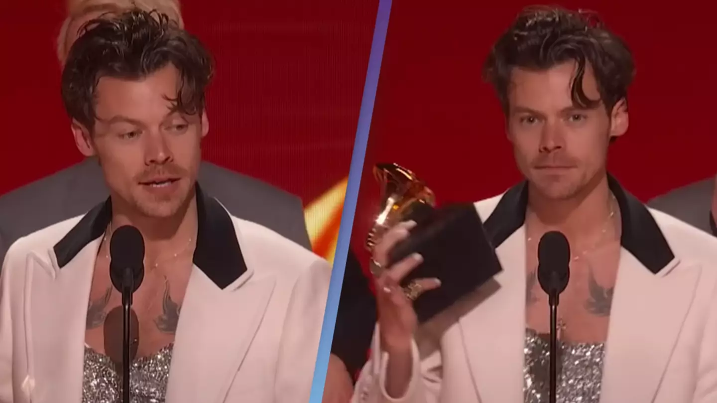Harry Styles is being criticized for his speech after winning Grammys Album of the Year