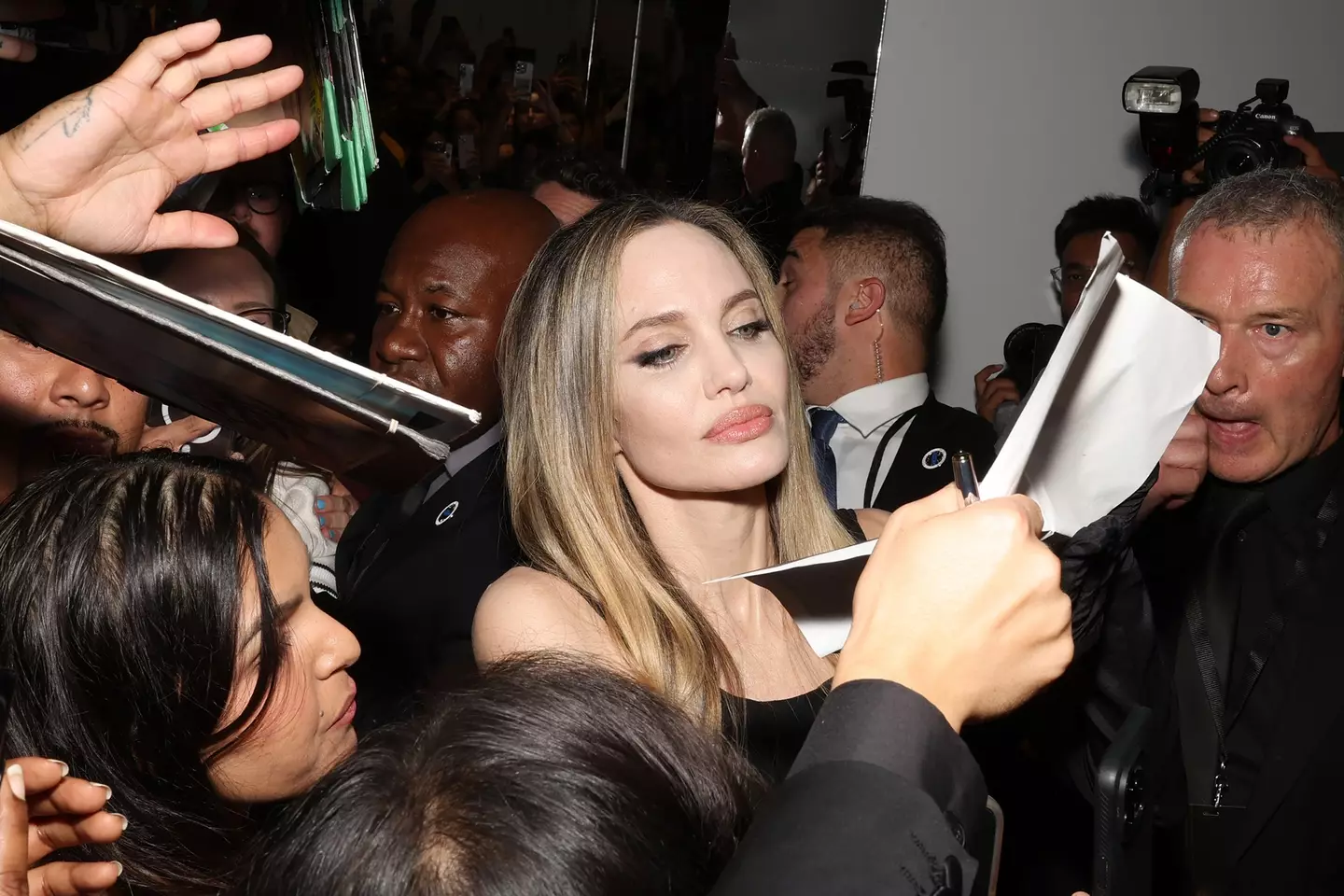 Angelina Jolie was surrounded by fans at the Toronto International Film Festival (Monica Schipper/EveryStory2024/Getty Images)