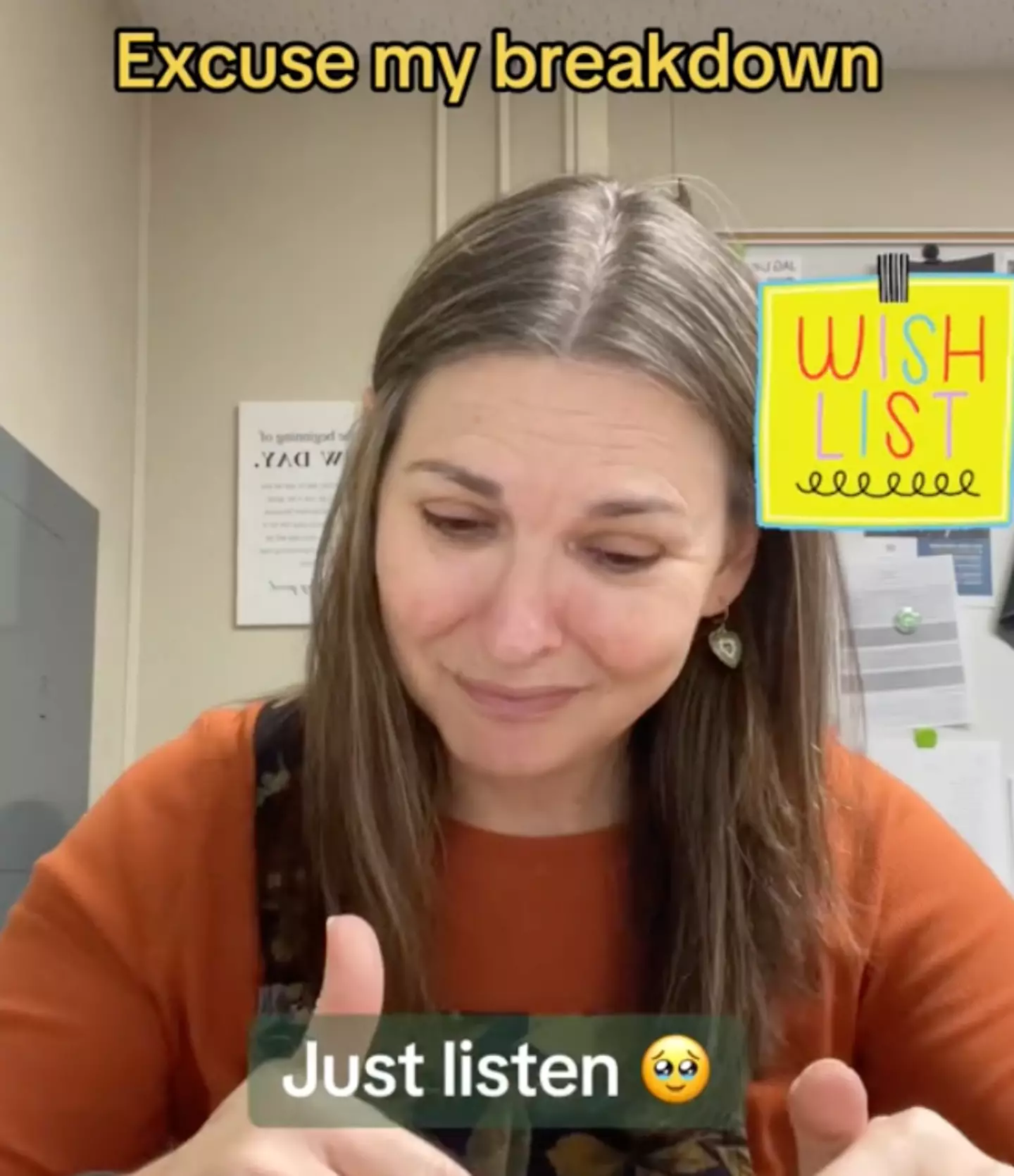 Cheri Guy fought back tears as she explained the wishlist.