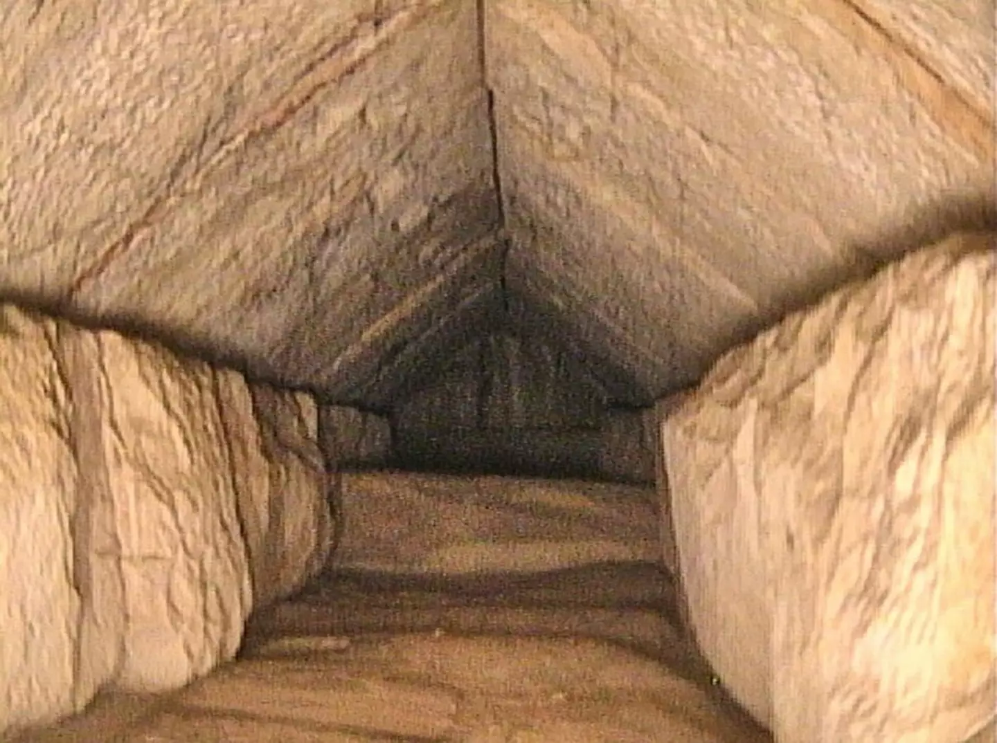 The hidden tunnel that has been discovered in the Pyramid of Khufu.