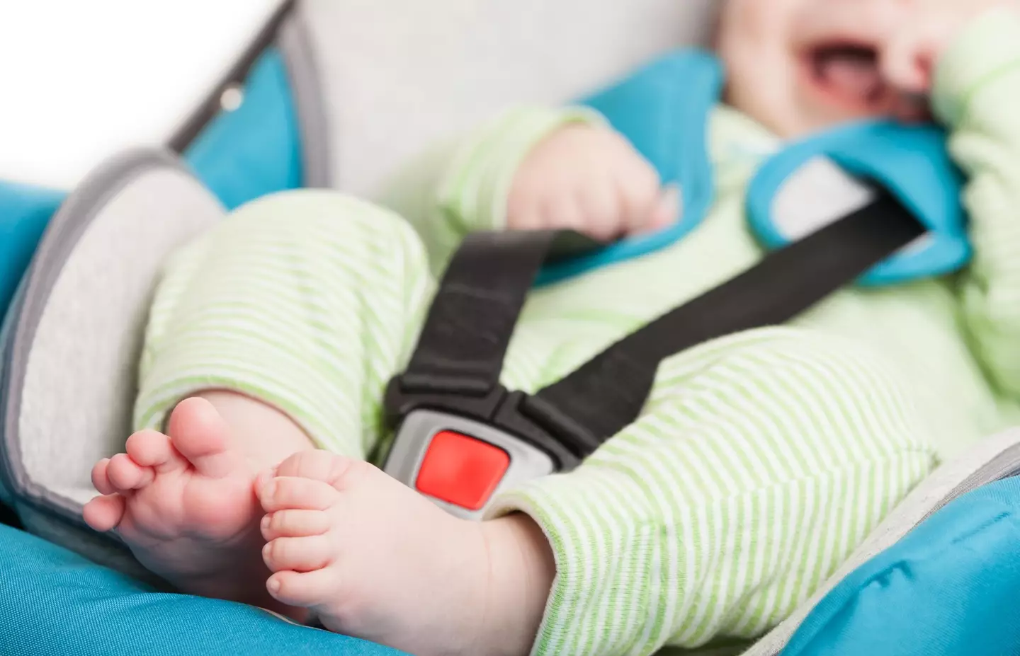 Stock photo of baby in carseat.