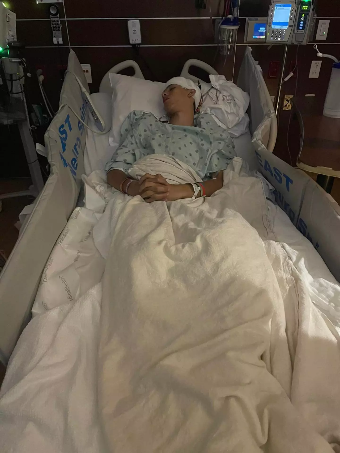 Gabriel was in hospital for 2 weeks after his stroke.