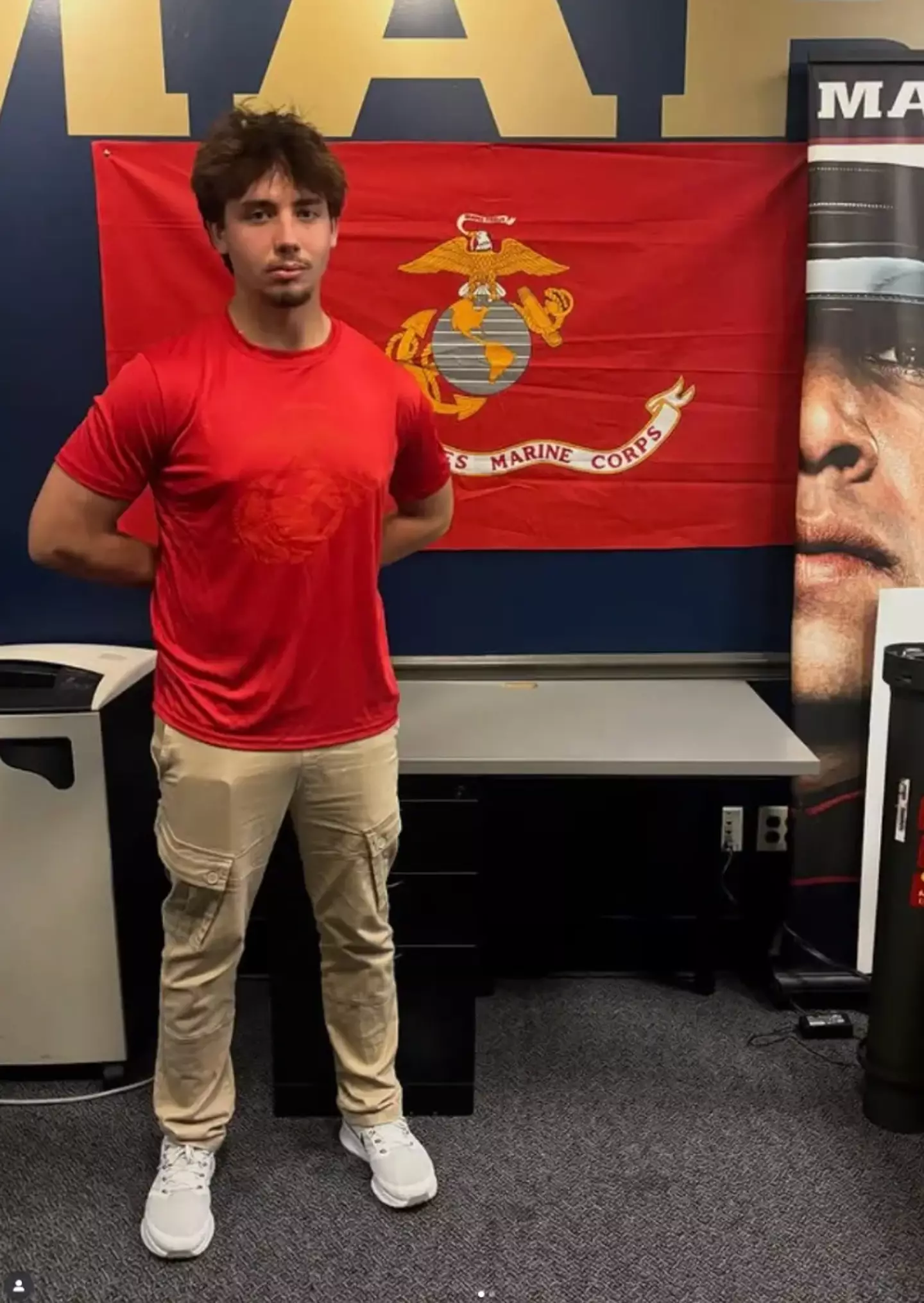 Lynch had enlisted as a Marine after Finn left for college (Instagram)
