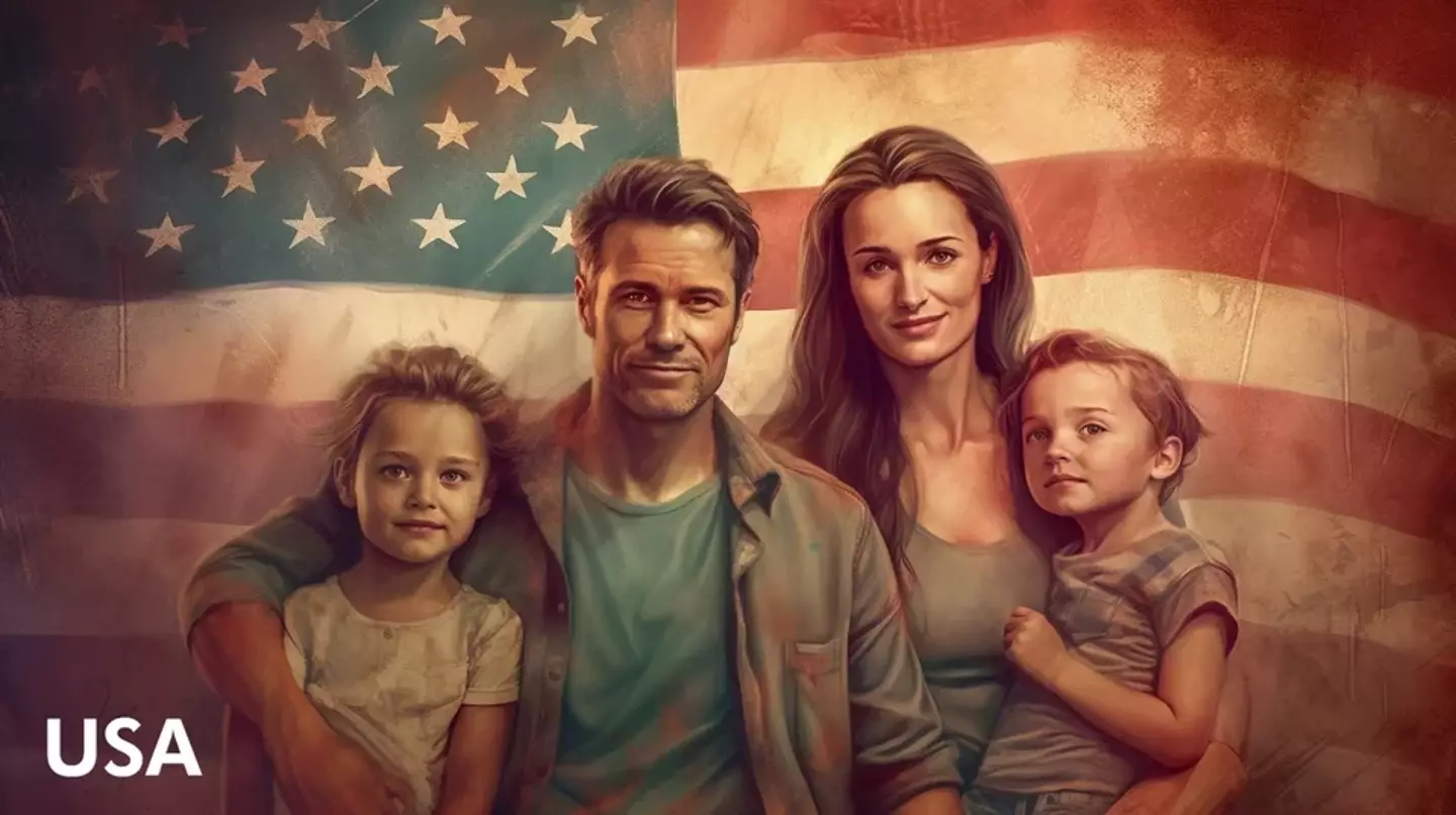 An AI-generated image of an 'American Family'.