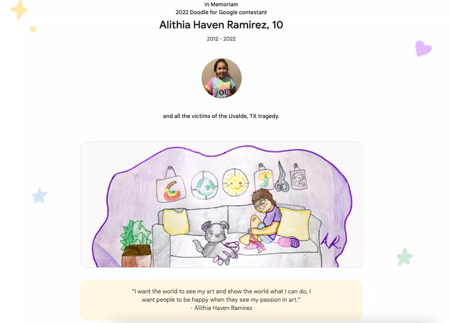 Alithia entered the competition prior to the March deadline.