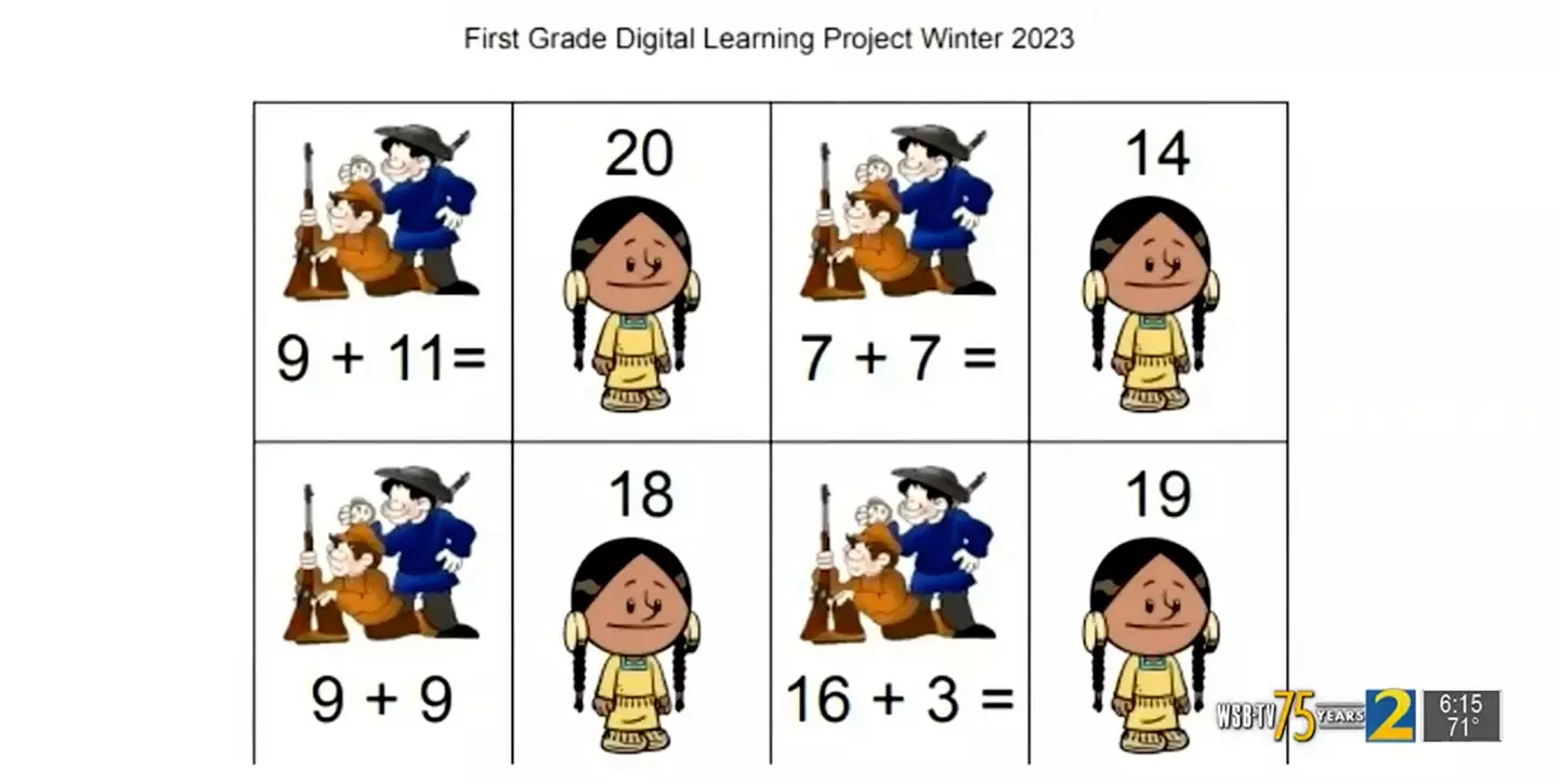 The homework has been called racially insensitive.