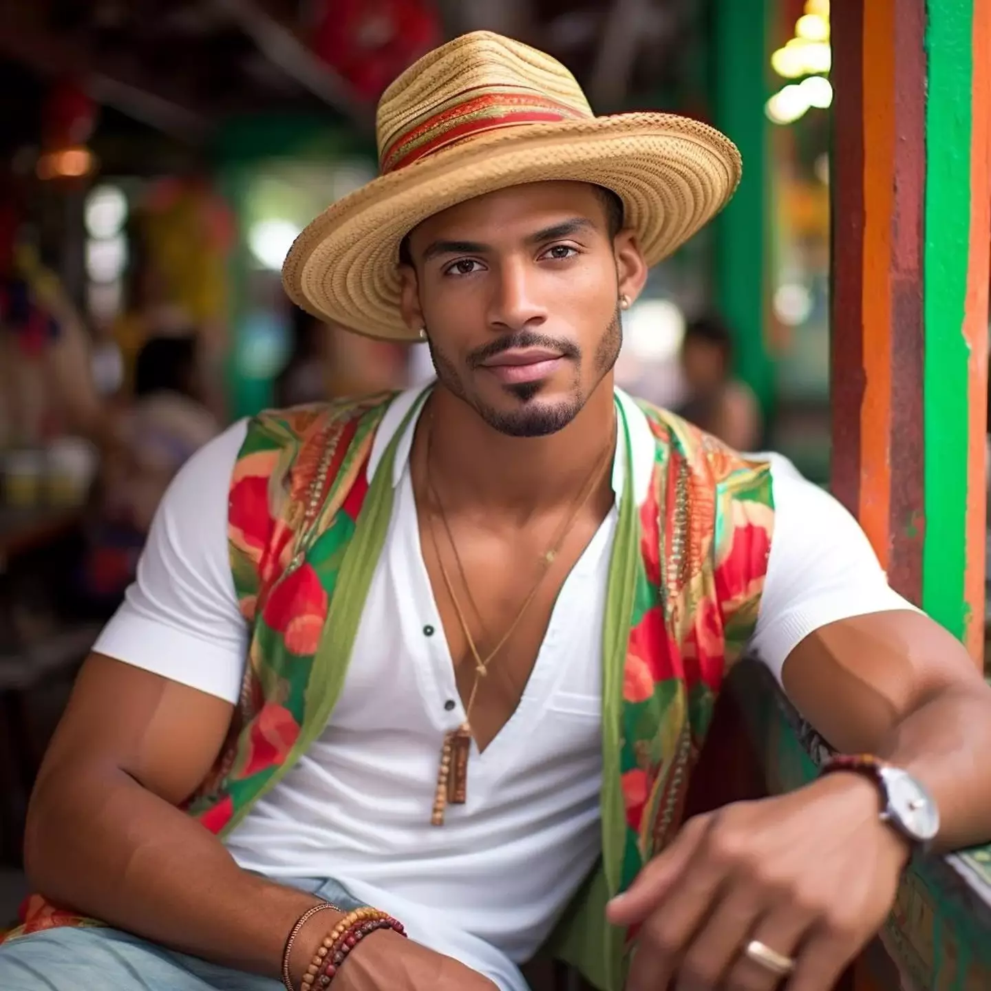 Mr Dominican Republic also styled it out with a hat.