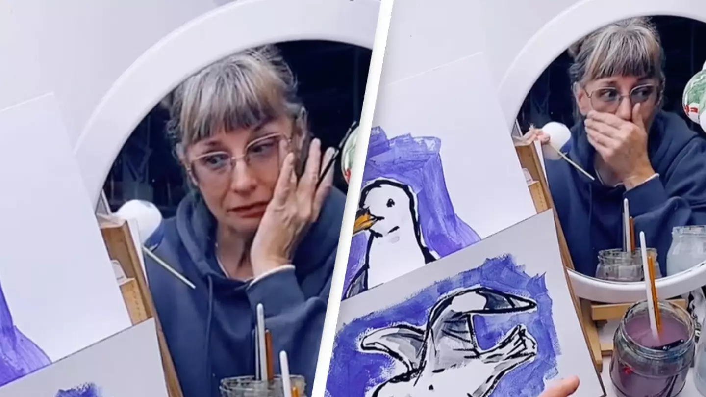 Woman reduced to tears as 400 people tune in to watch her paint on livestream
