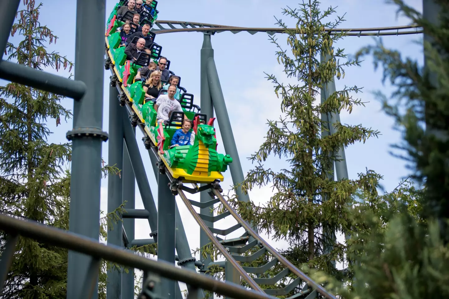 The Fire Dragon ride is one of the main attractions at Legoland Germany.
