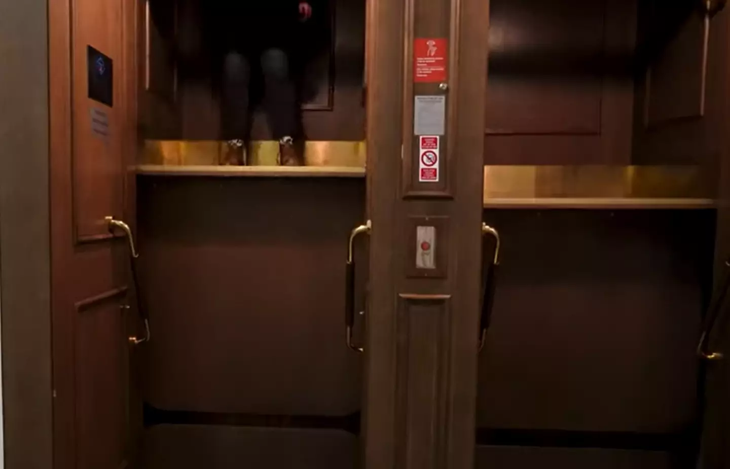 These elevators just keep moving, so you've got to time your moment.
