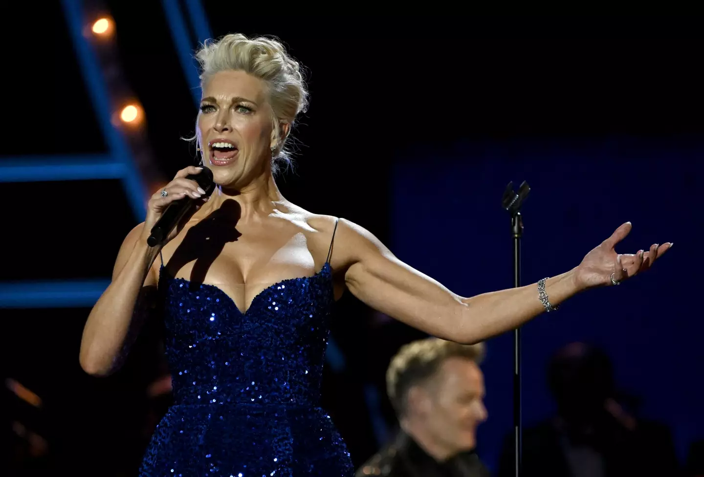 Hannah Waddingham hosted and performed at the Oliviers. (Jeff Spicer/Getty Images For SOLT)