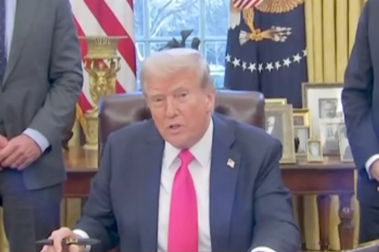 Donald Trump defended the executive order when speaking to the press (White House)