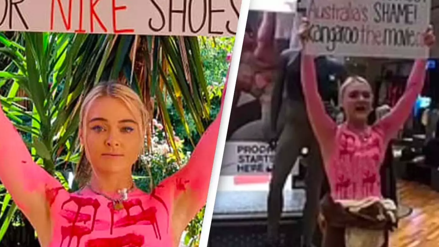 Vegan Activist Stages Semi-Naked Protest In Nike After Being Hit With Hefty Fines