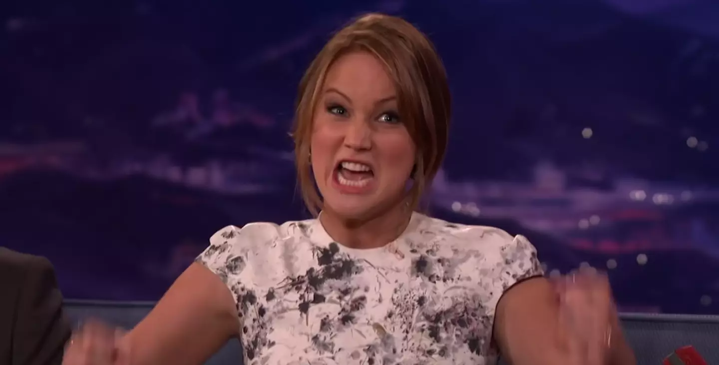 Jen's model face went out the window when football got involved.