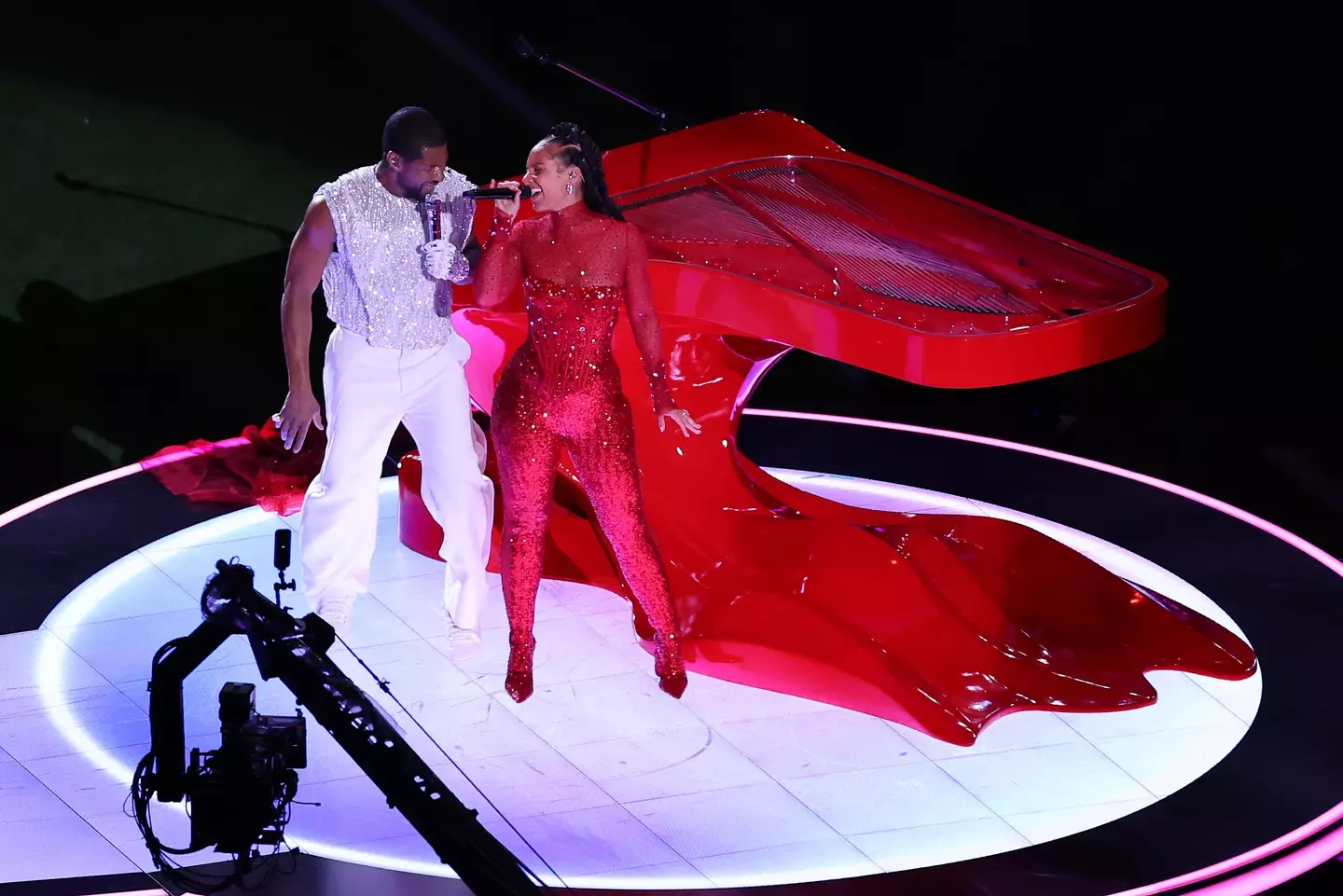 Alicia Keys joined Usher for the Super Bowl halftime show.