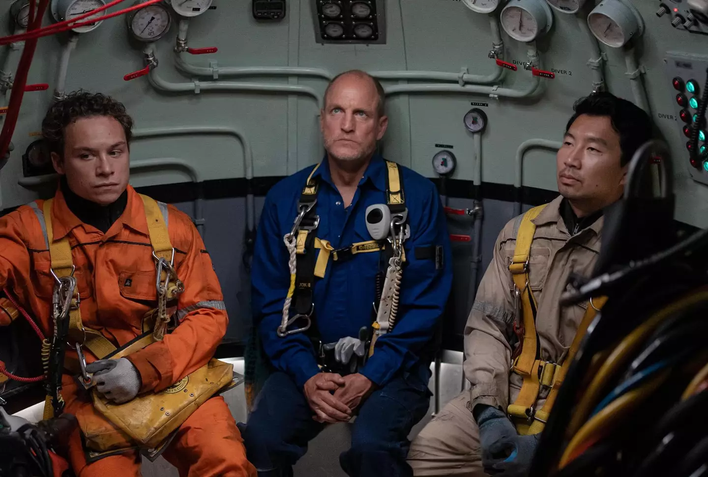 Last Breath stars Woody Harrelson, Simu Liu and Finn Cole (Focus Features)